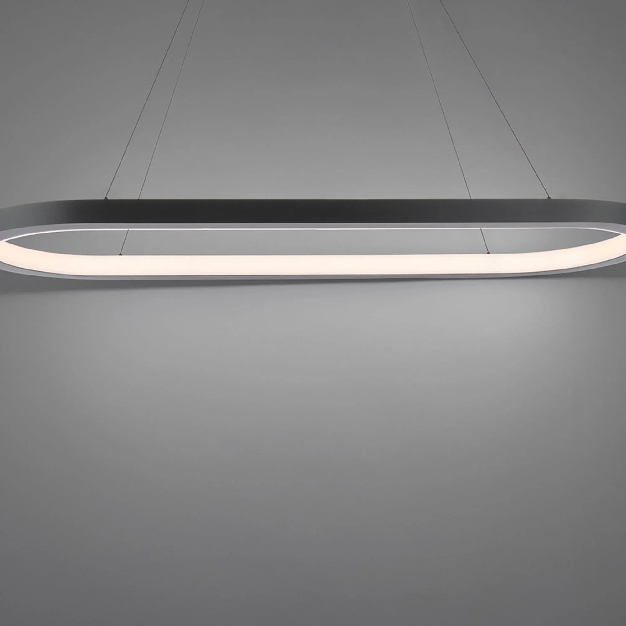 Modern Forms - Racetrack 46" LED Linear Pendant, 3000K, Brushed Aluminum Finish | Bees Lighting