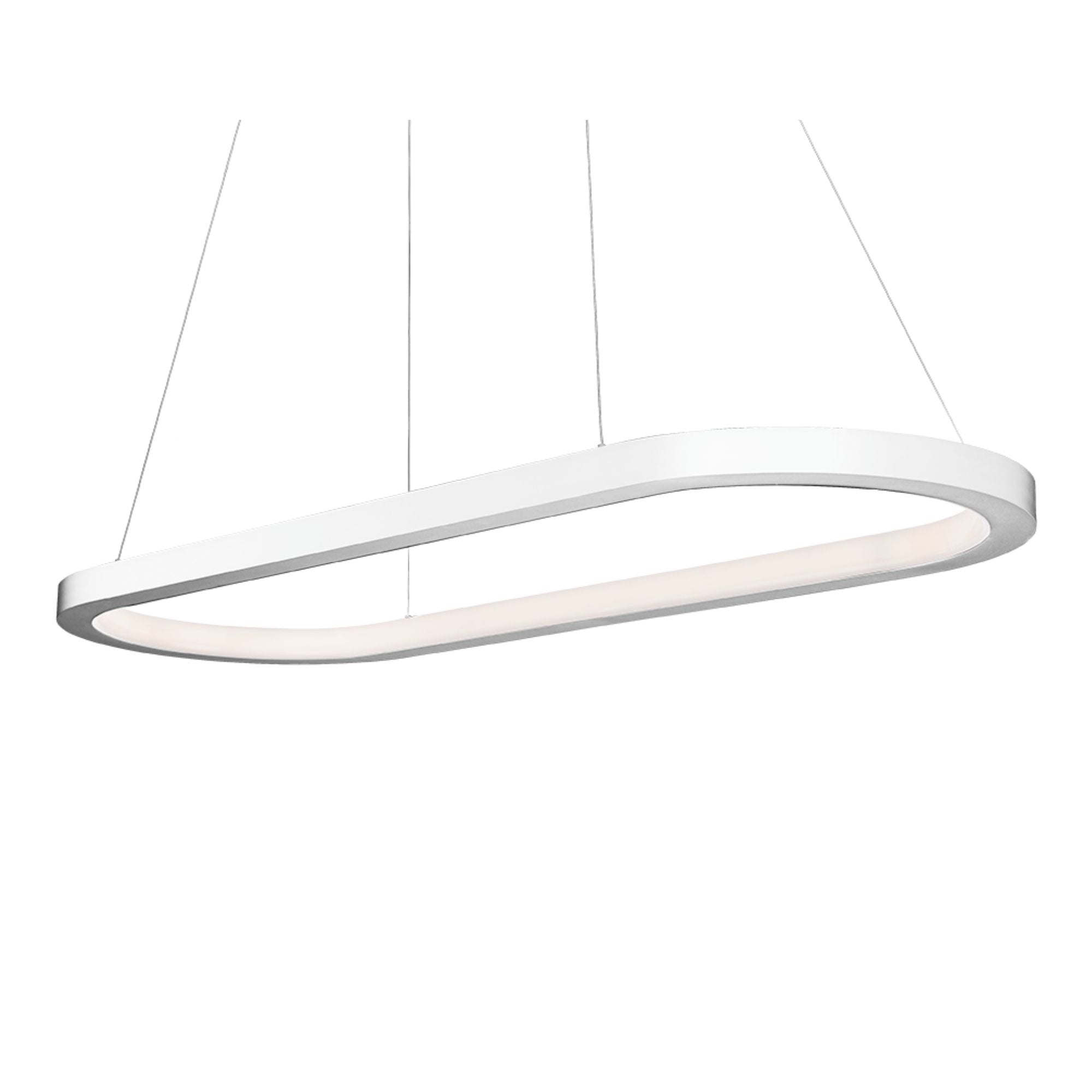 Racetrack 46" LED Linear Pendant, 3500K, Brushed Aluminum Finish