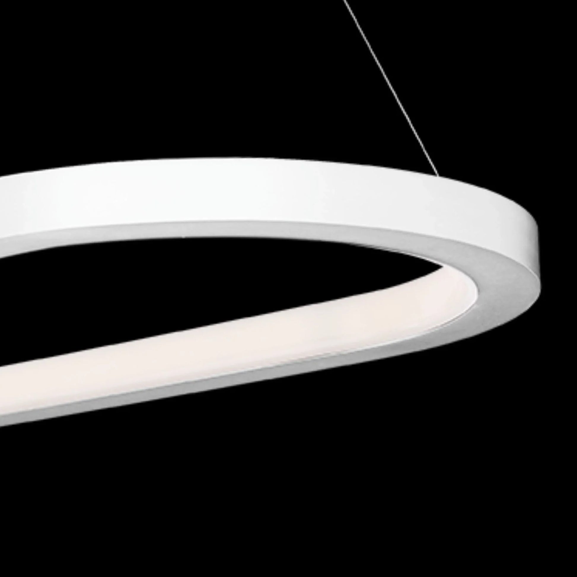 Modern Forms - Racetrack 46" LED Linear Pendant, 3500K, Brushed Aluminum Finish | Bees Lighting