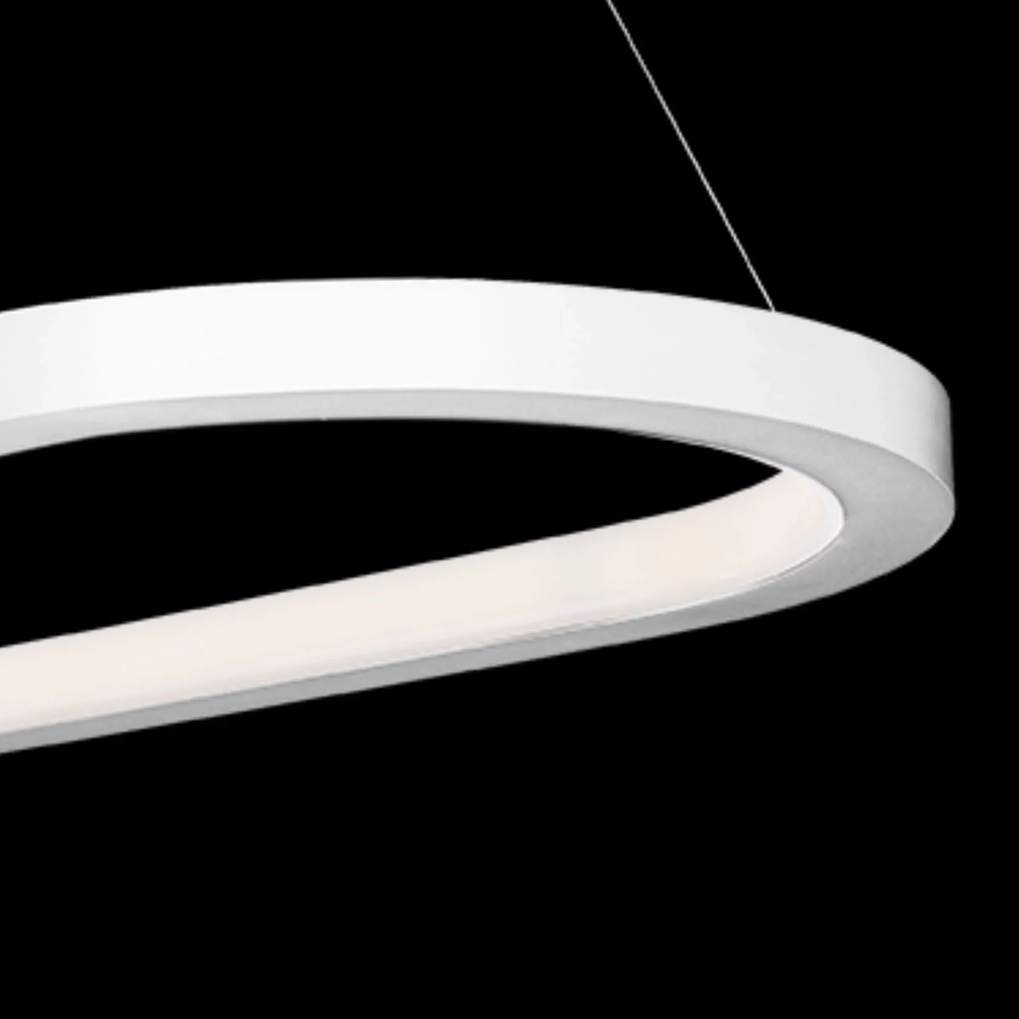 Modern Forms - Racetrack 46" LED Linear Pendant, 3500K, Brushed Aluminum Finish | Bees Lighting