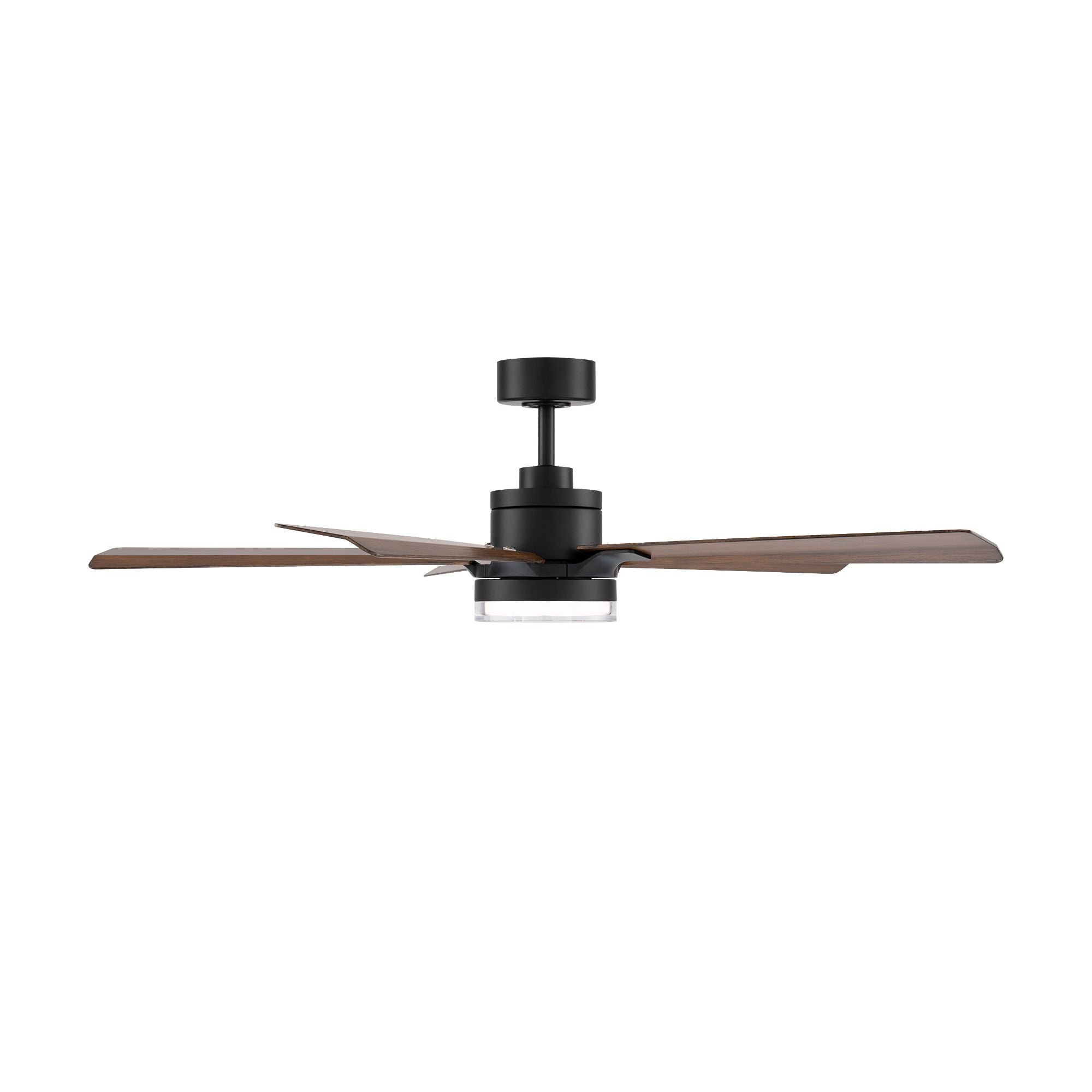 Modern Forms Radiant 56" Smart Ceiling Fan with LED Light DC Motor, Matte Black/Distressed Koa