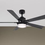 Modern Forms Radiant 56" Smart Ceiling Fan with LED Light DC Motor, Matte Black