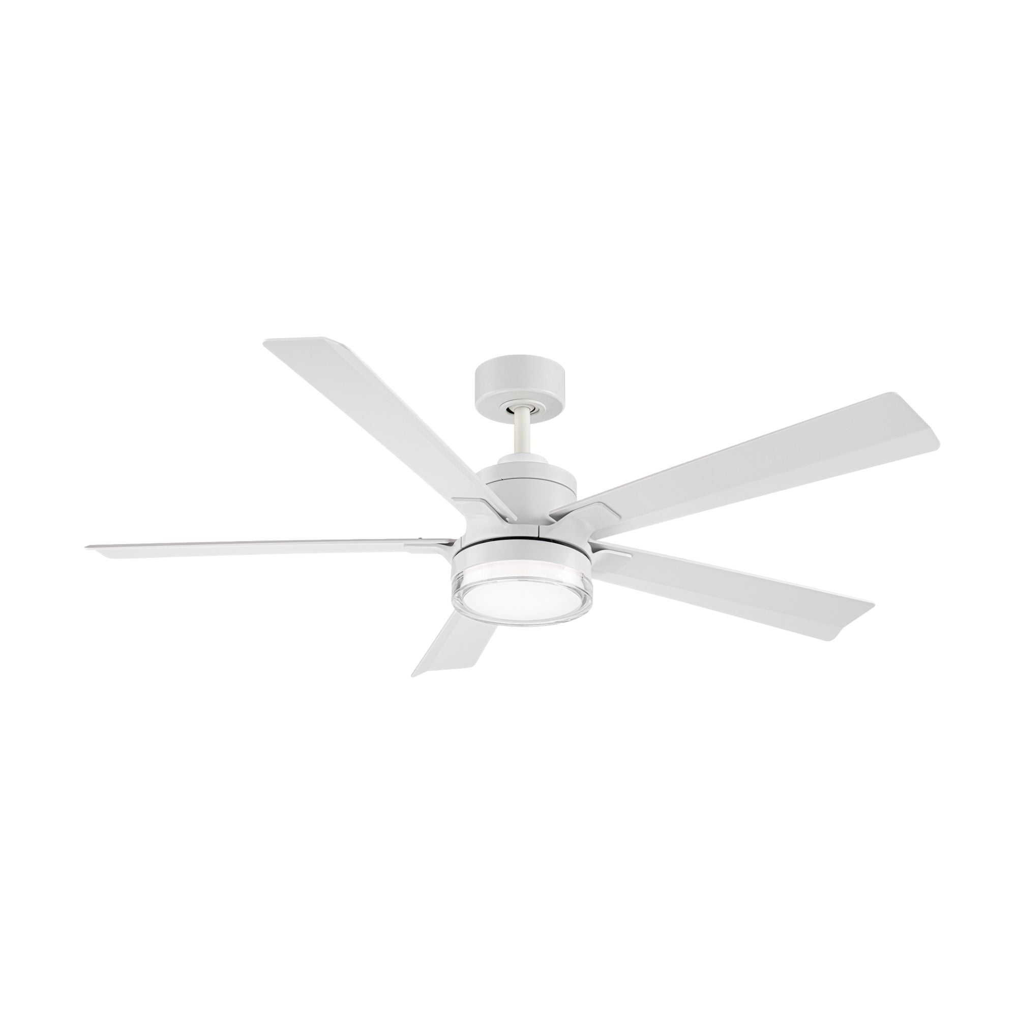 Modern Forms Radiant 56" Smart Ceiling Fan with LED Light DC Motor, Matte White