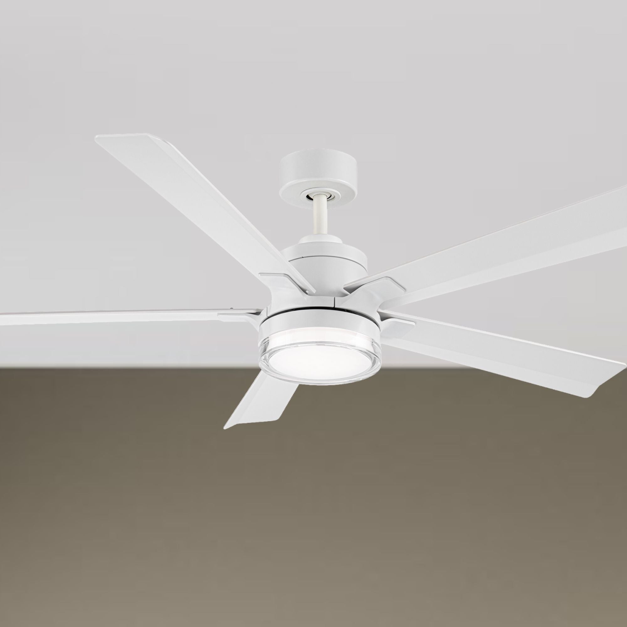 Modern Forms Radiant 56" Smart Ceiling Fan with LED Light DC Motor, Matte White