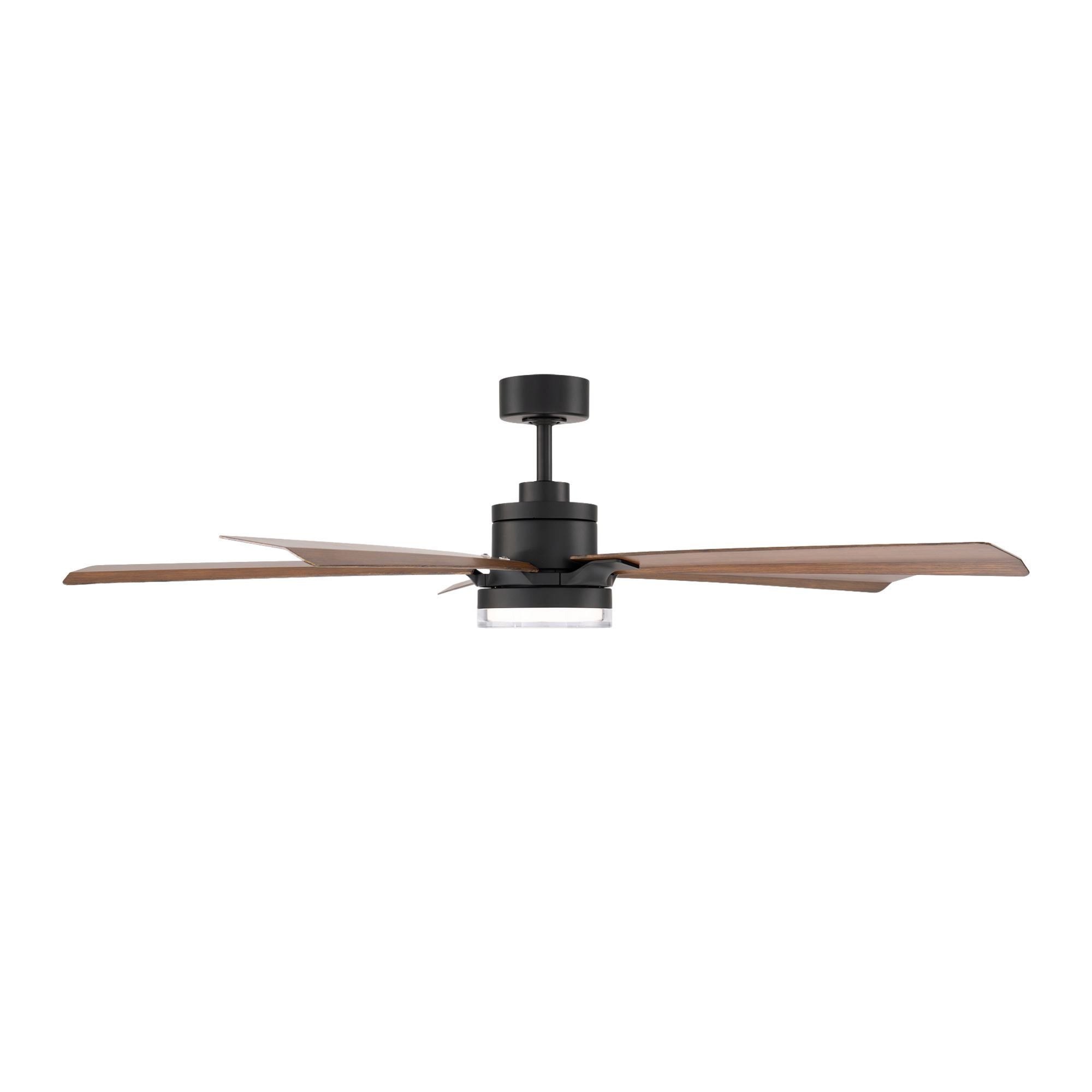 Modern Forms Radiant 64" Smart Ceiling Fan with LED Light DC Motor, Matte Black/Distressed Koa