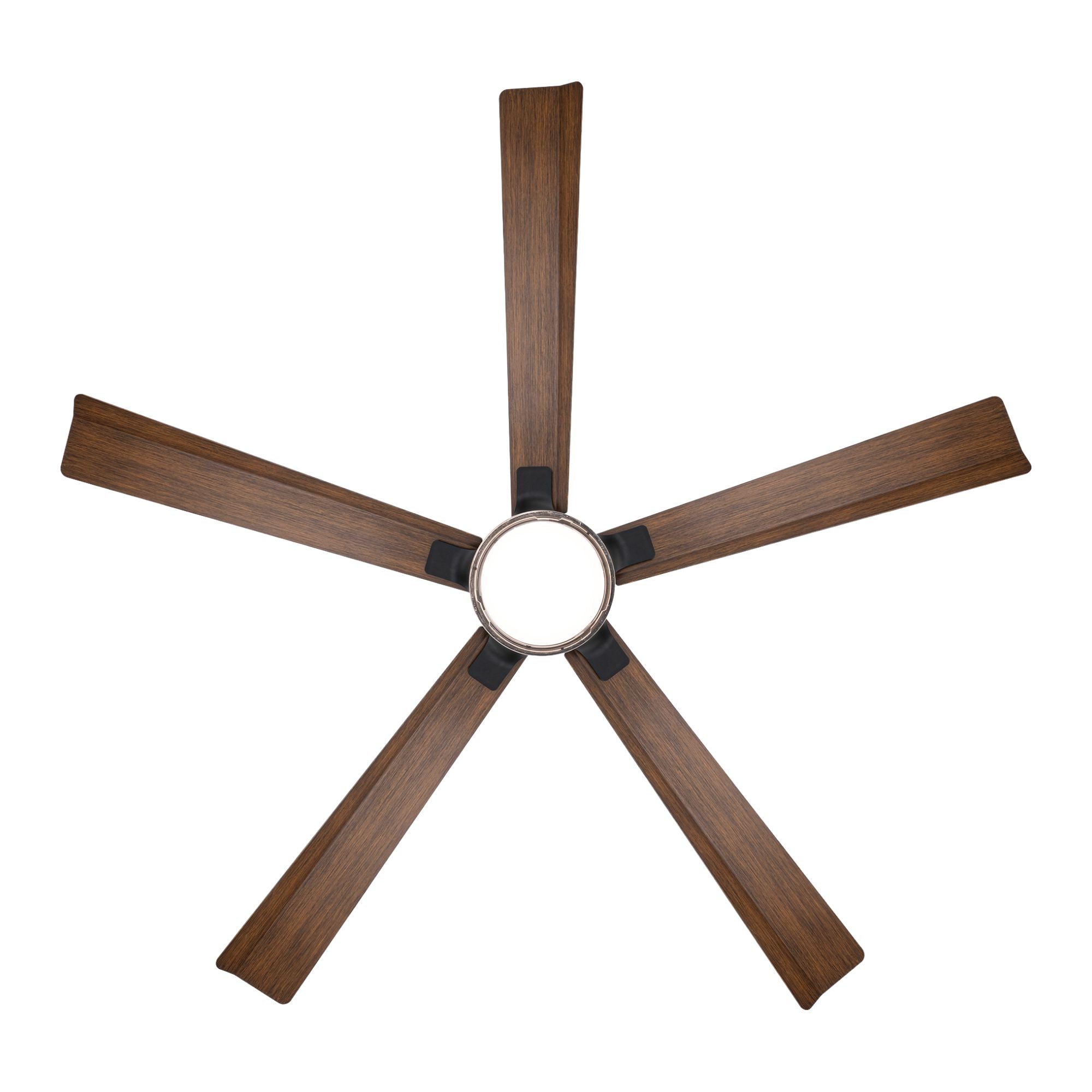 Modern Forms Radiant 64" Smart Ceiling Fan with LED Light DC Motor, Matte Black/Distressed Koa