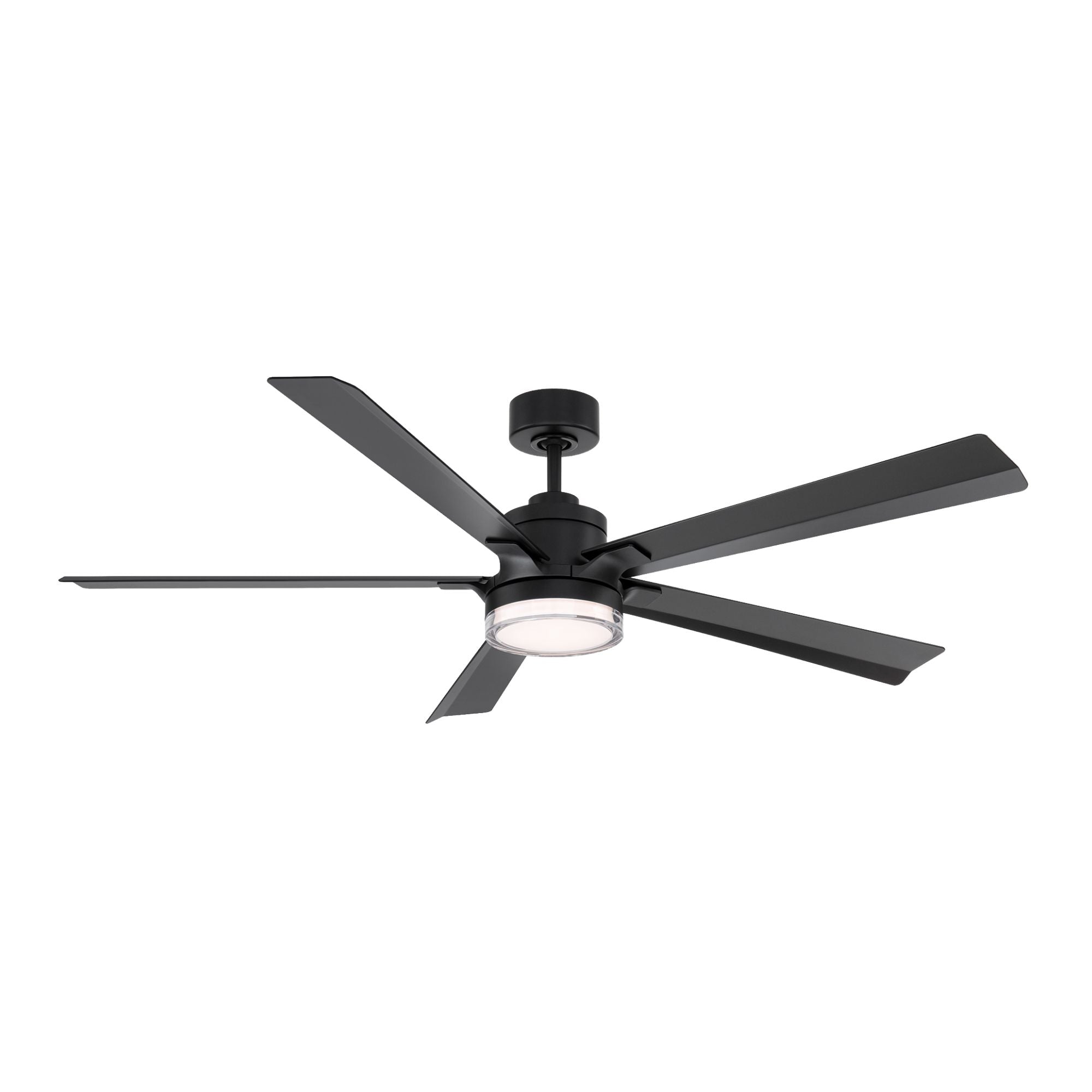 Modern Forms Radiant 64" Smart Ceiling Fan with LED Light DC Motor, Matte Black