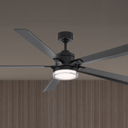 Modern Forms Radiant 64" Smart Ceiling Fan with LED Light DC Motor, Matte Black