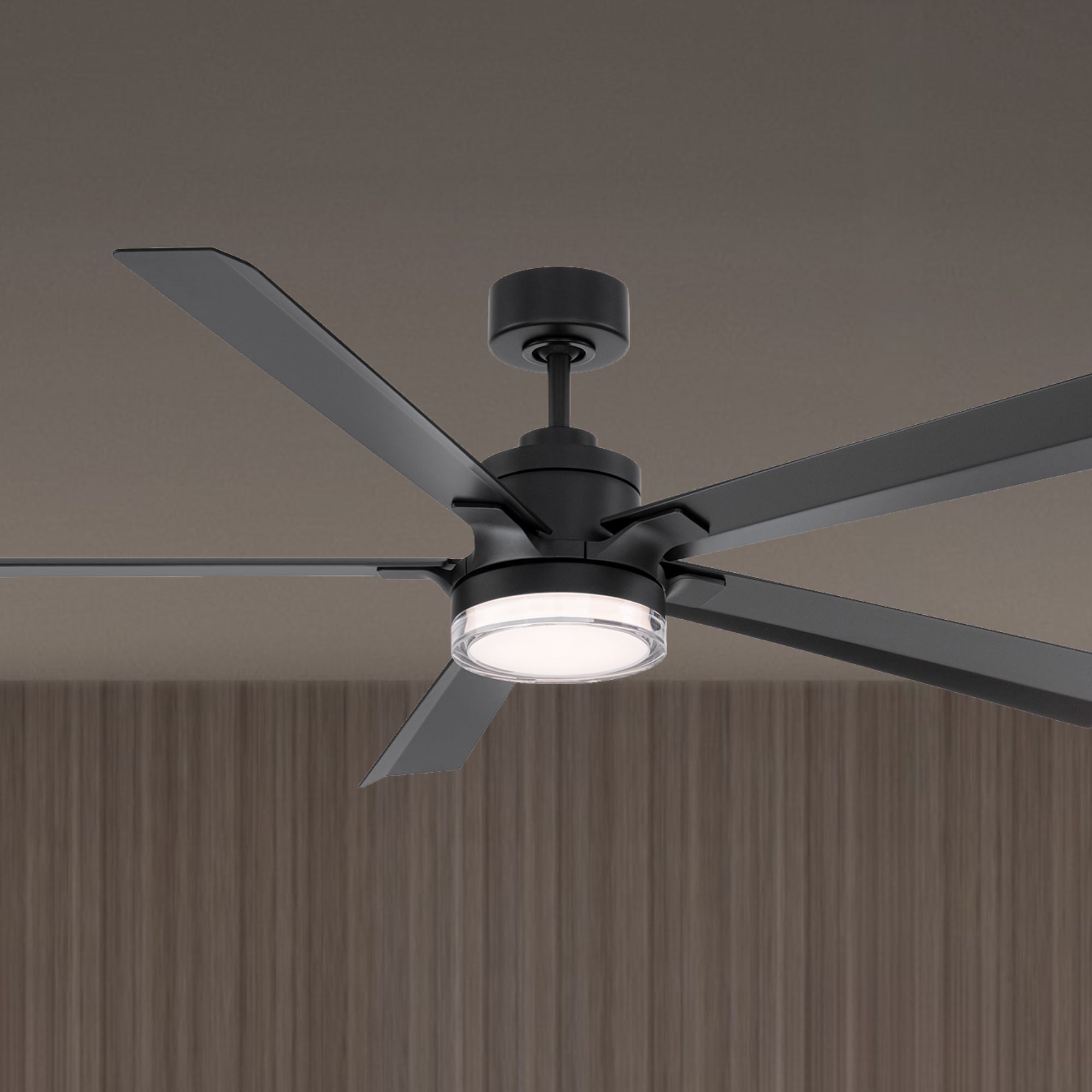 Modern Forms Radiant 64" Smart Ceiling Fan with LED Light DC Motor, Matte Black