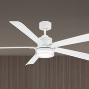 Modern Forms Radiant 64" Smart Ceiling Fan with LED Light DC Motor, Matte White