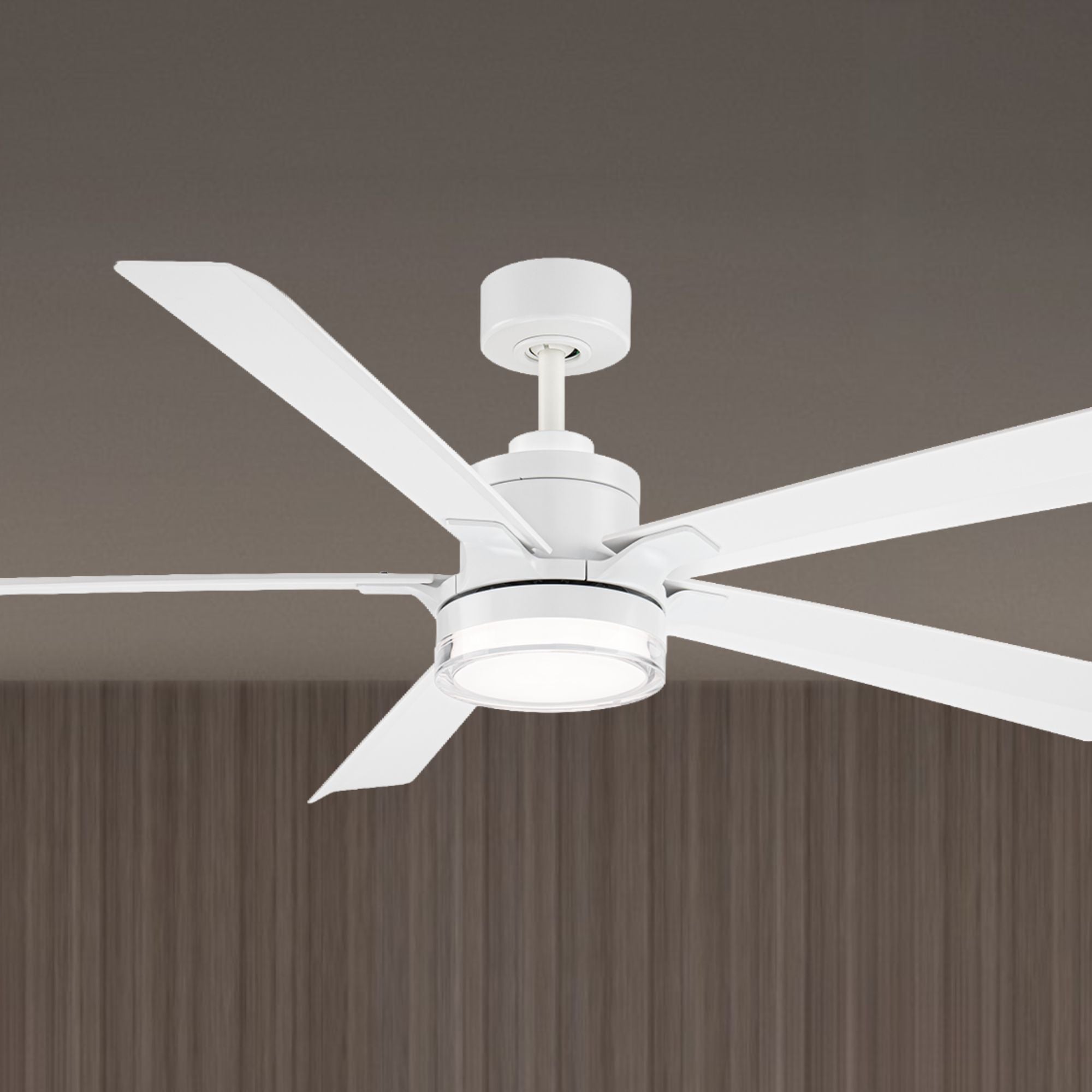 Modern Forms Radiant 64" Smart Ceiling Fan with LED Light DC Motor, Matte White