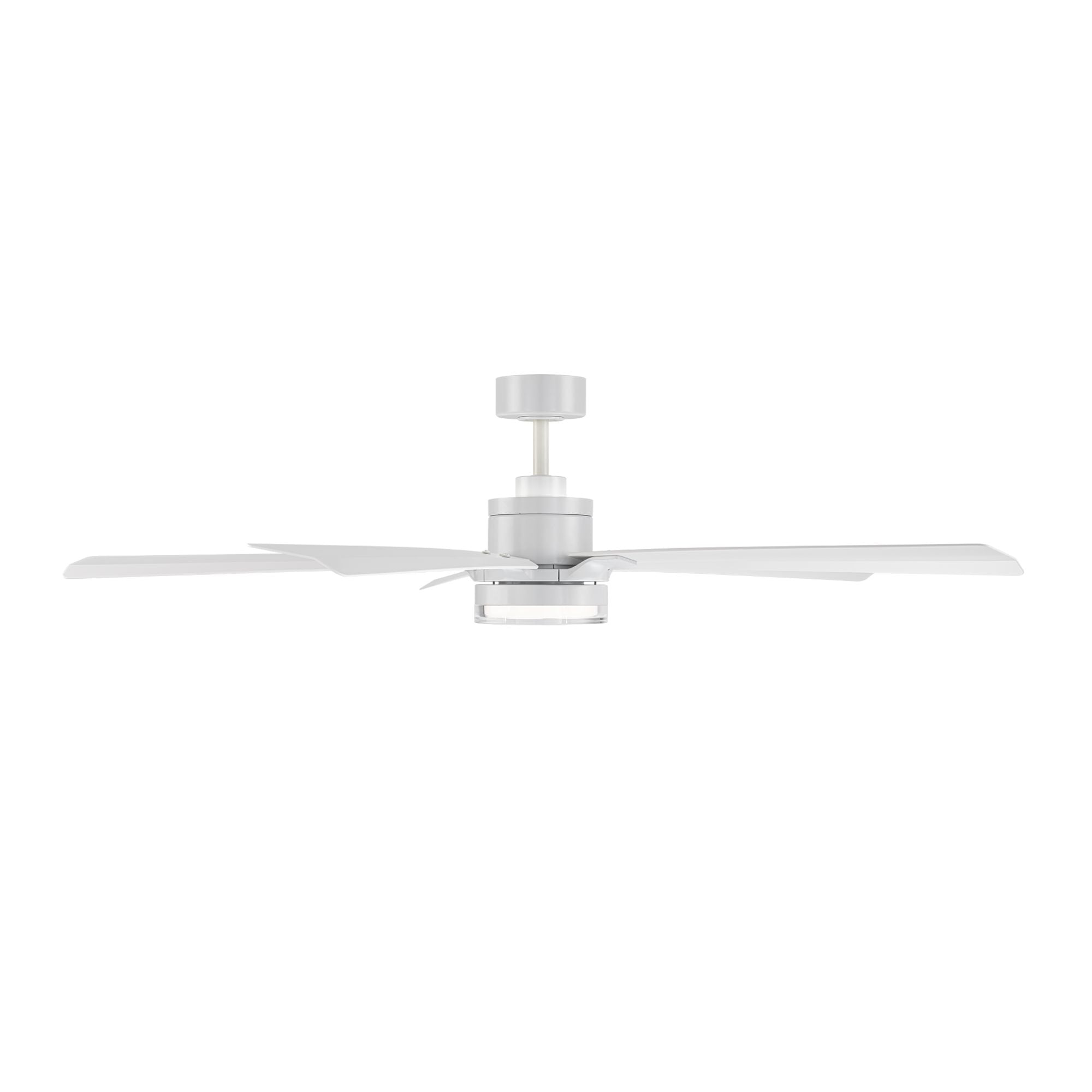 Modern Forms Radiant 64" Smart Ceiling Fan with LED Light DC Motor, Matte White
