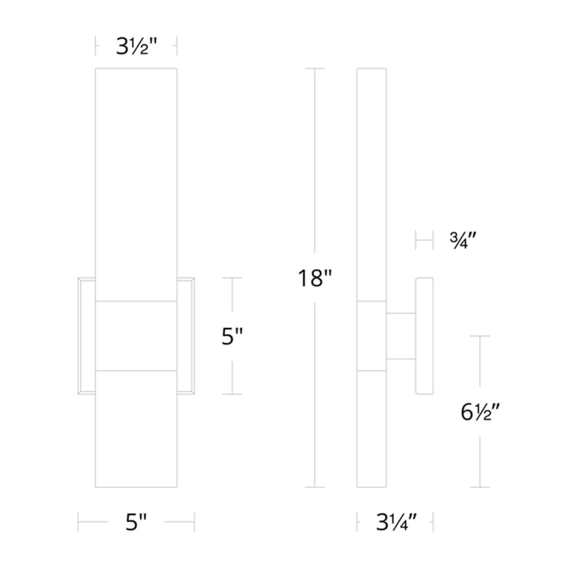 Reflect 18" LED Outdoor Wall Sconce, Black Finish - Bees Lighting
