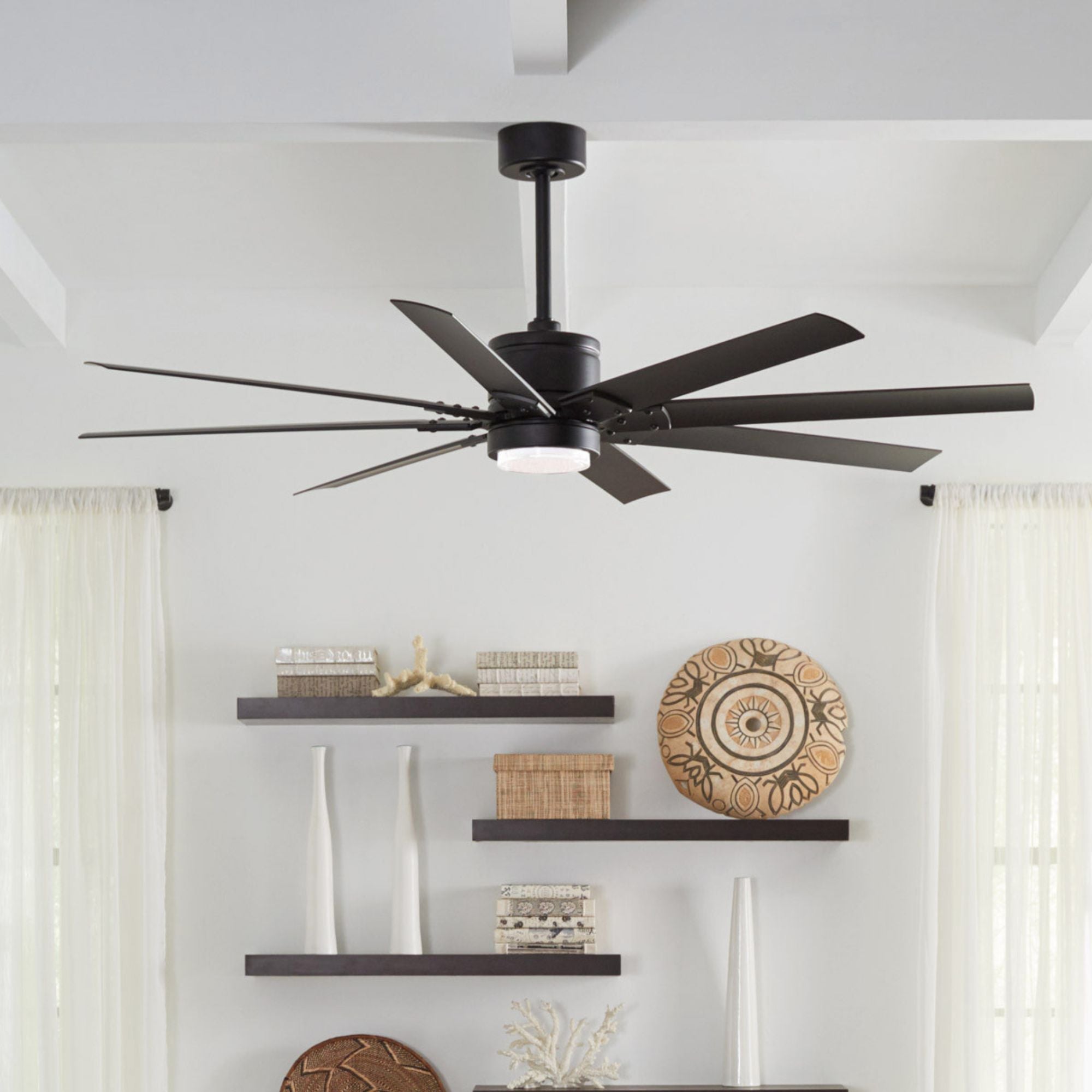 Renegade 66" Black LED Smart Windmill Ceiling Fan