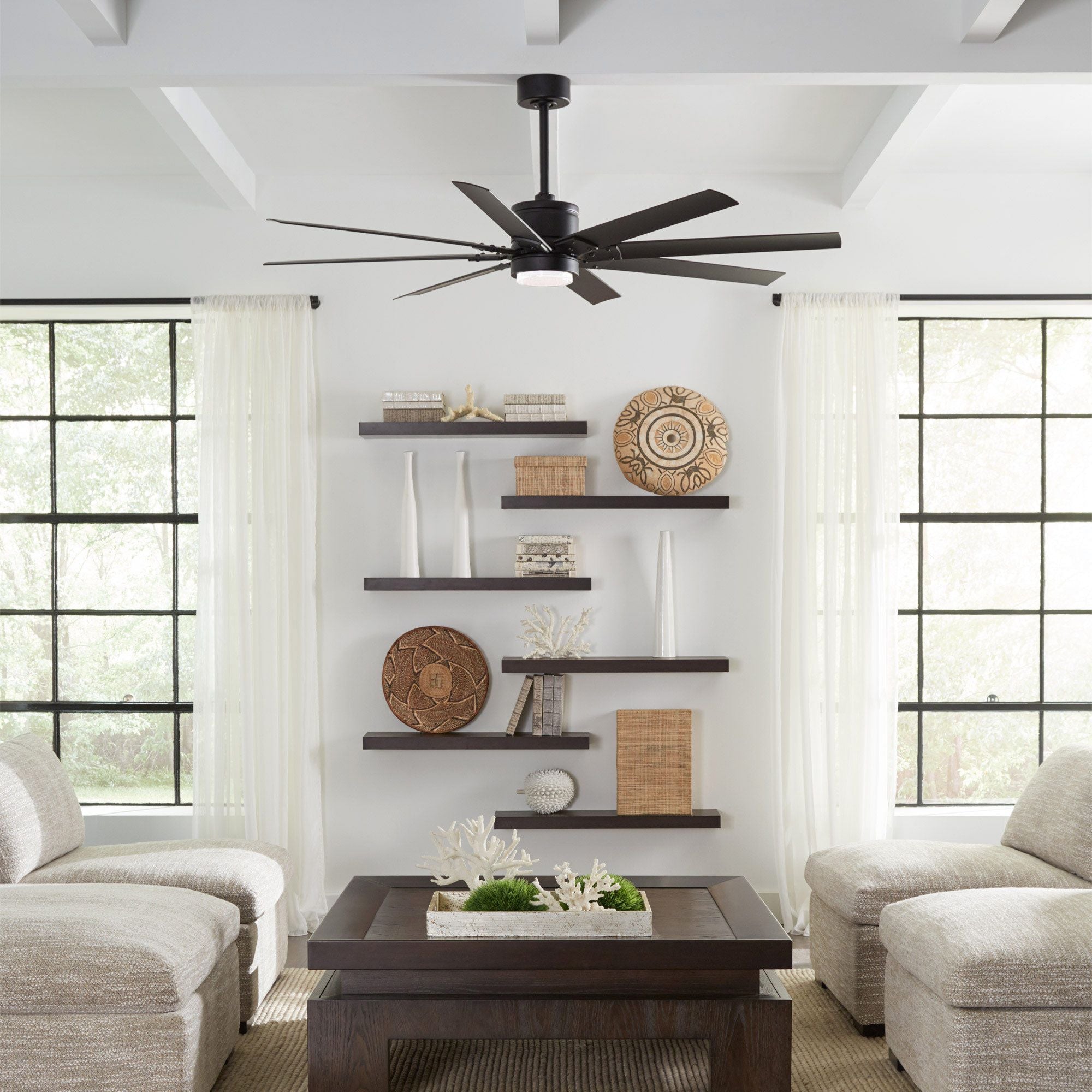 Renegade 66" Black LED Smart Windmill Ceiling Fan