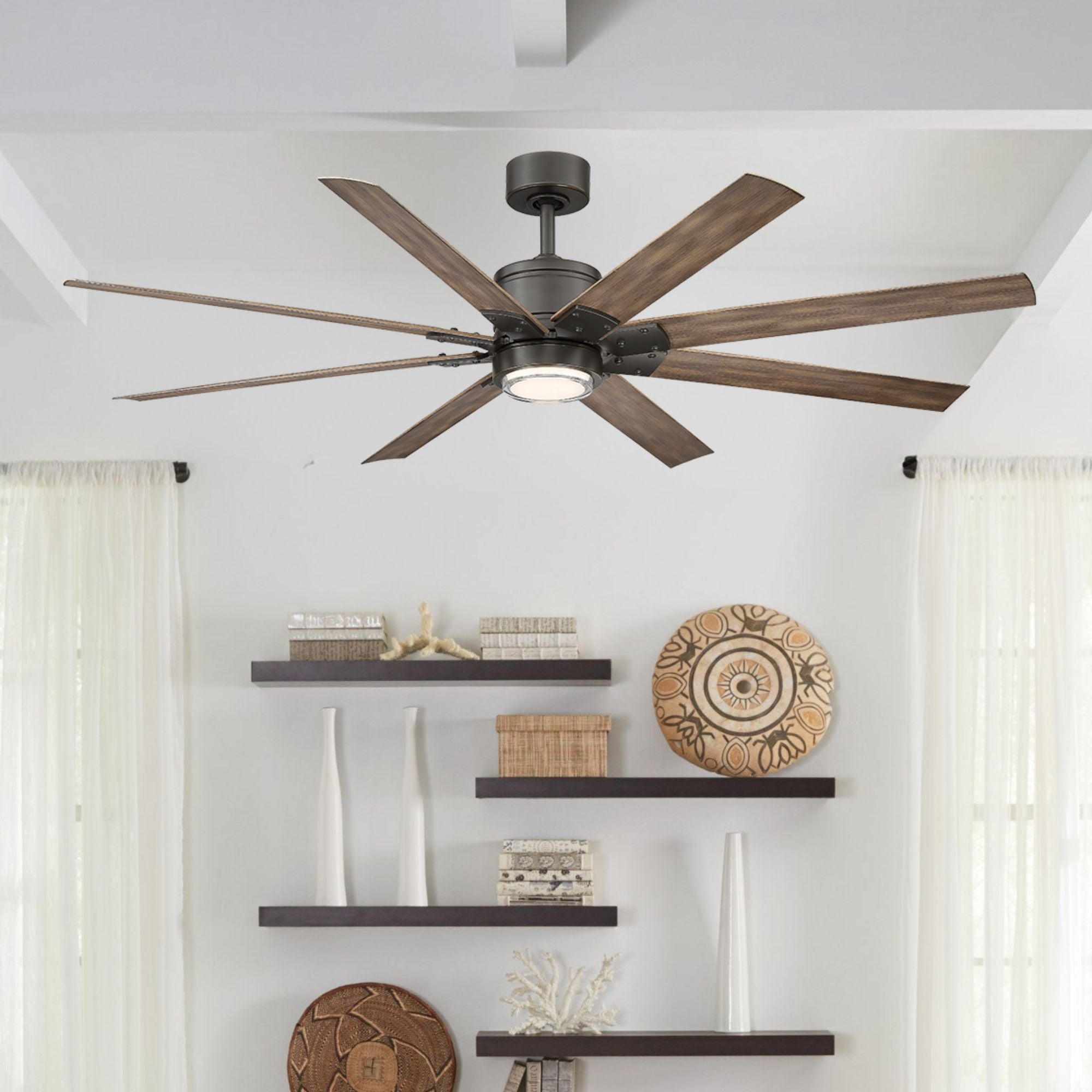 Renegade 66" Bronze LED Smart Windmill Ceiling Fan