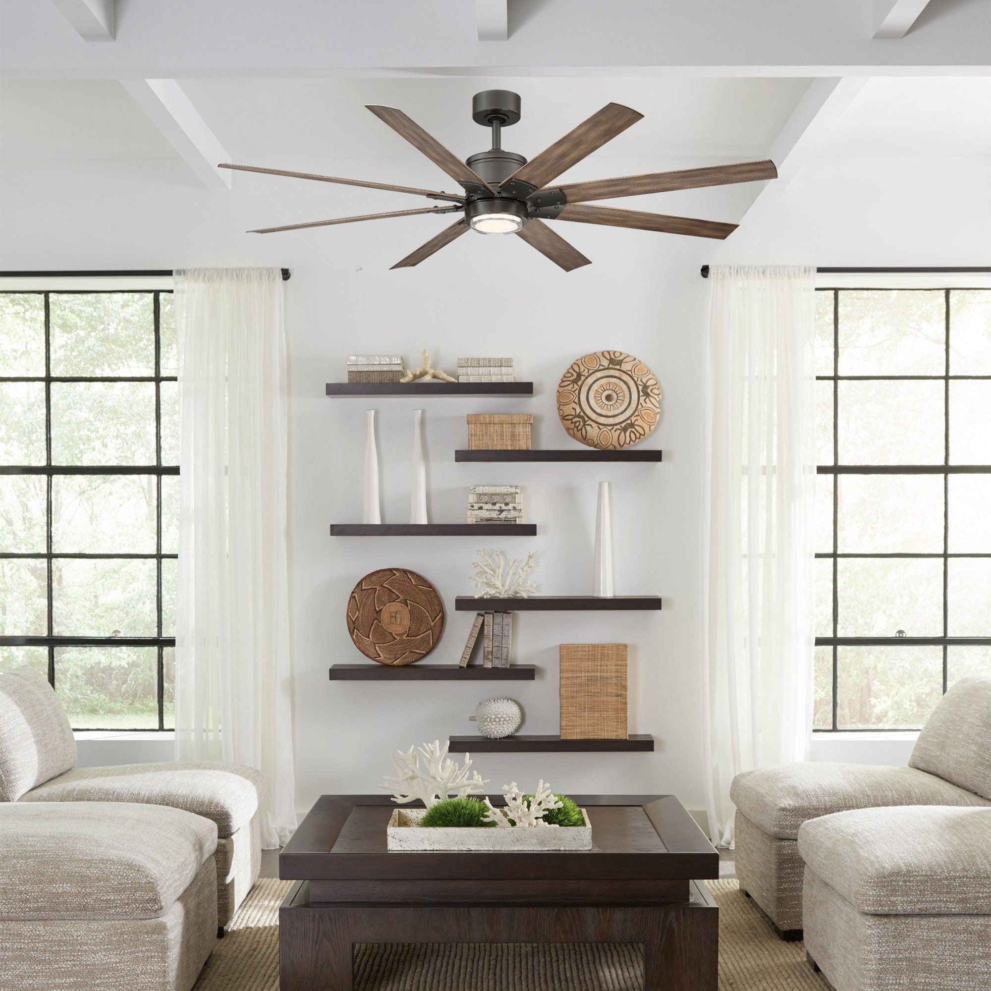 Renegade 66" Bronze LED Smart Windmill Ceiling Fan