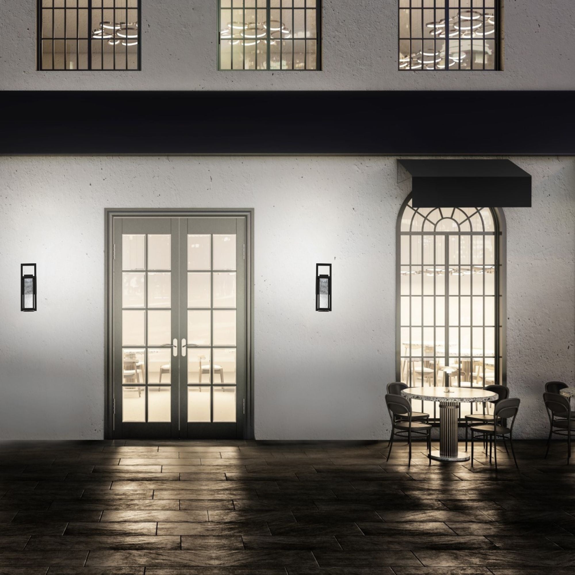 Revere 15" LED Outdoor Wall Sconce, Black Finish - Bees Lighting