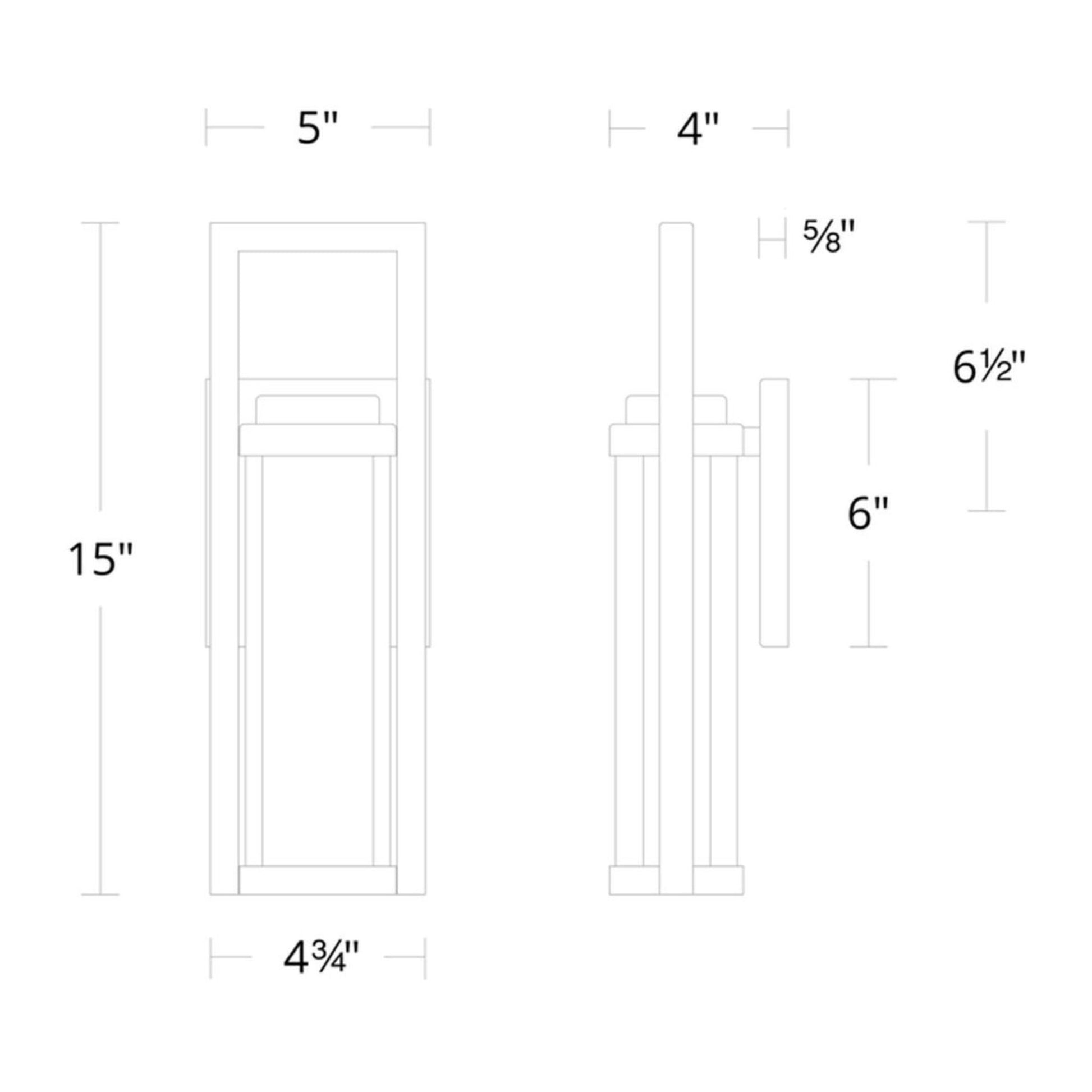 Revere 15" LED Outdoor Wall Sconce, Black Finish - Bees Lighting