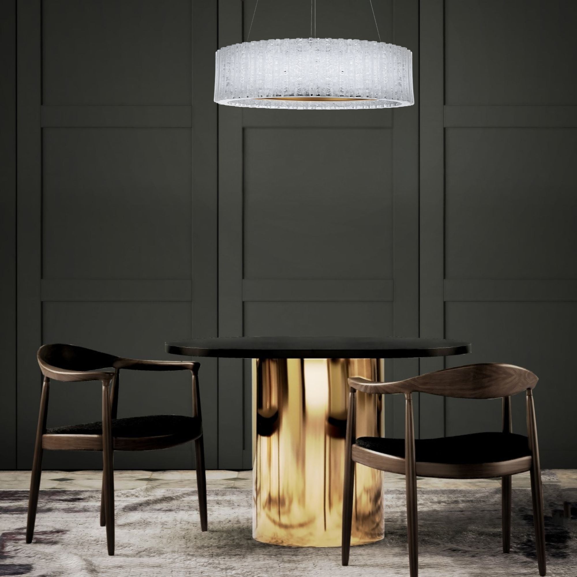 Rhiannon 28" LED Chandelier, Aged Brass Finish - Bees Lighting
