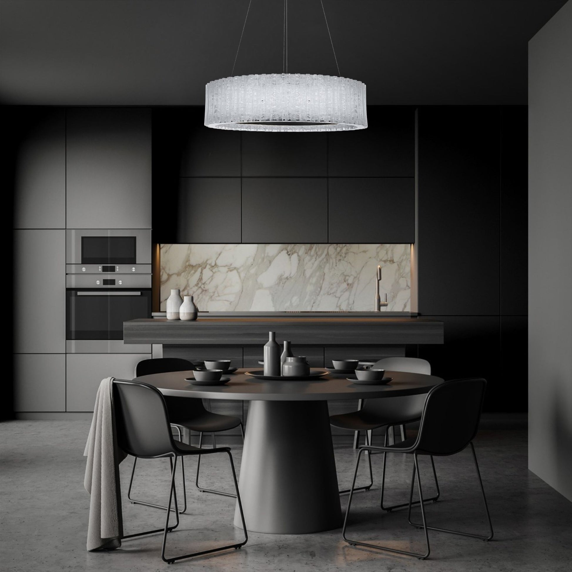 Rhiannon 28" LED Chandelier, Black Finish - Bees Lighting
