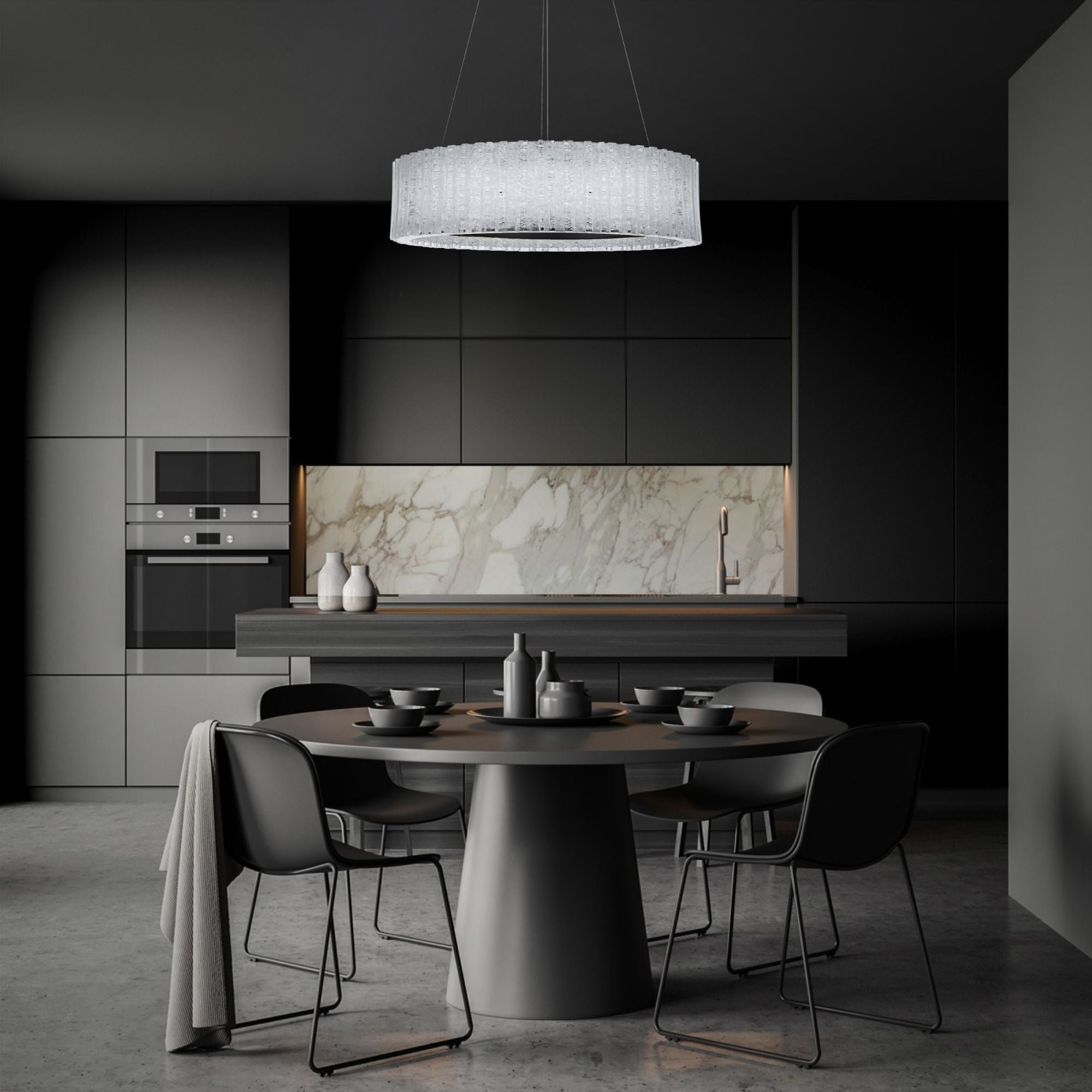 Rhiannon 28" LED Chandelier, Black Finish - Bees Lighting