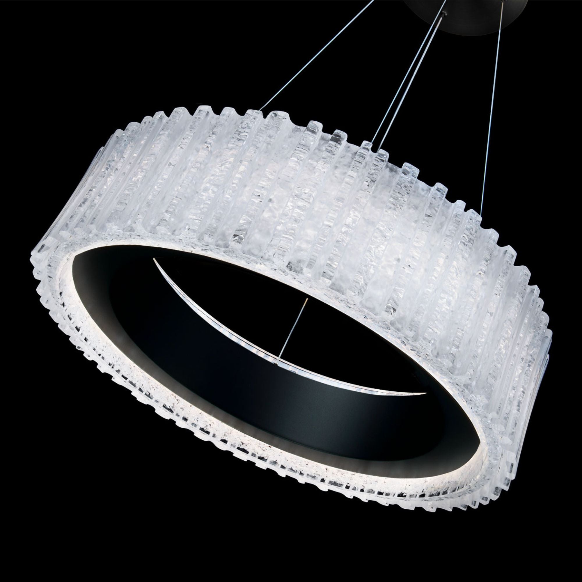 Rhiannon 28" LED Chandelier, Black Finish - Bees Lighting