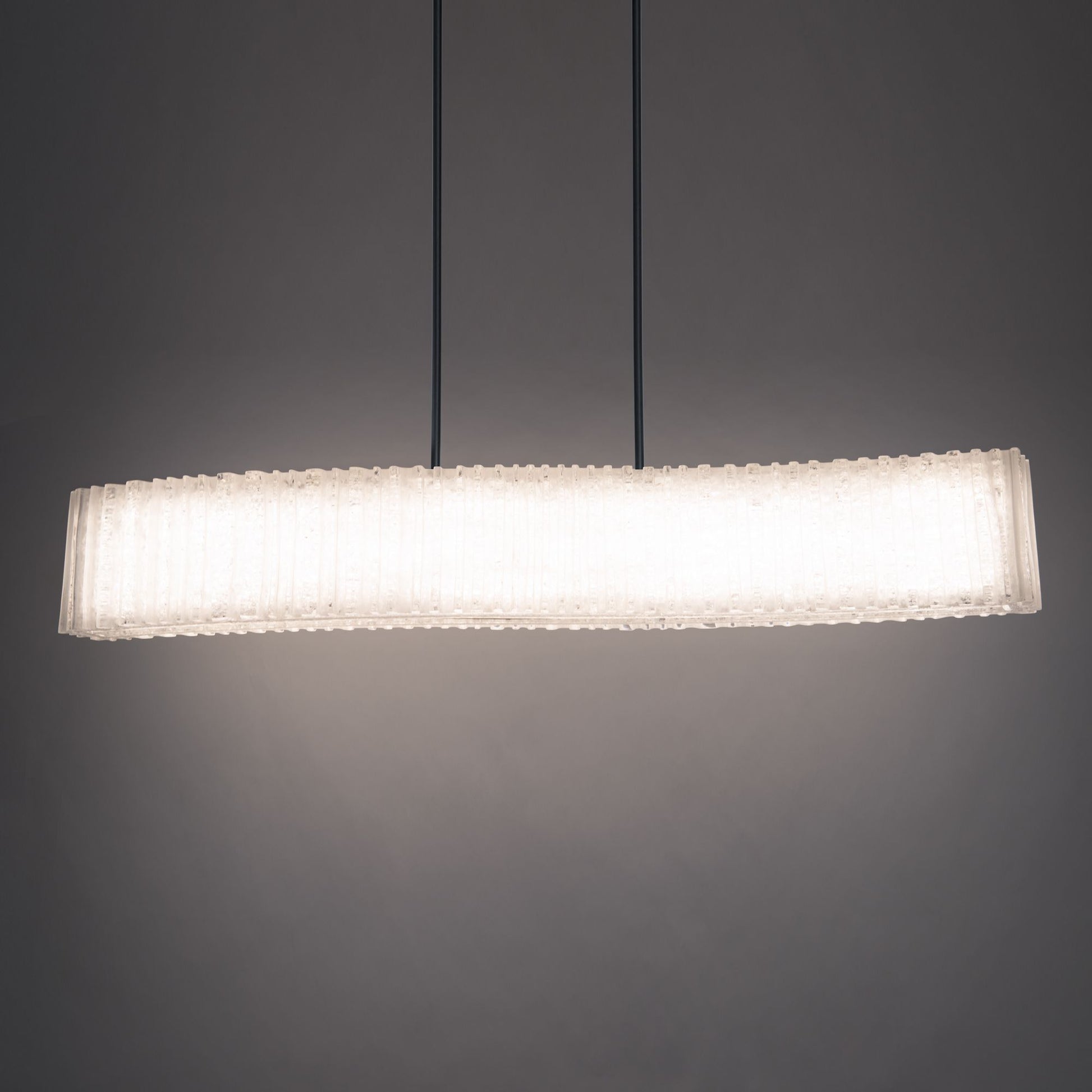 Rhiannon 48" LED Linear Chandelier, Black Finish - Bees Lighting