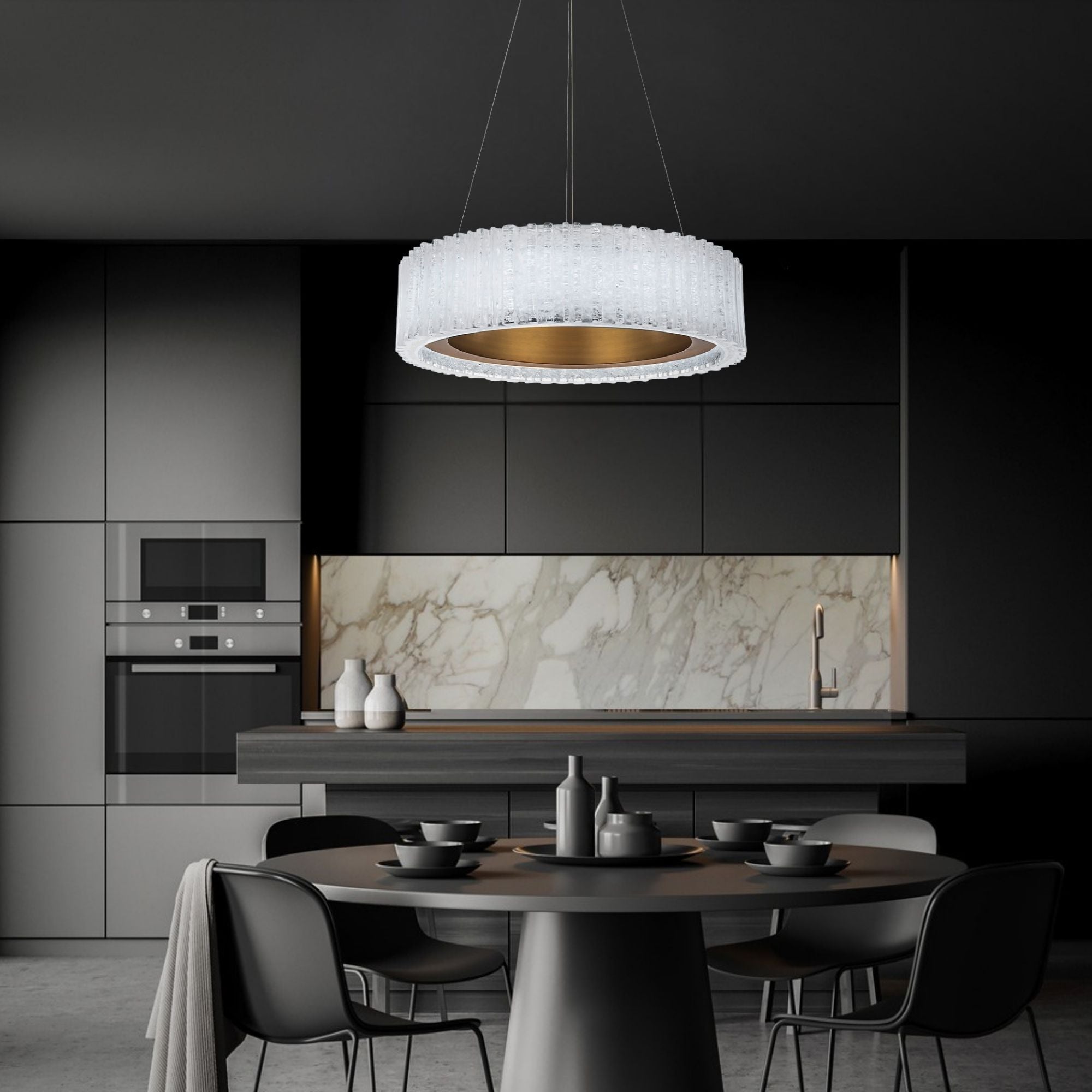 Rhiannon 28 in. LED Pendant Light Brass Finish