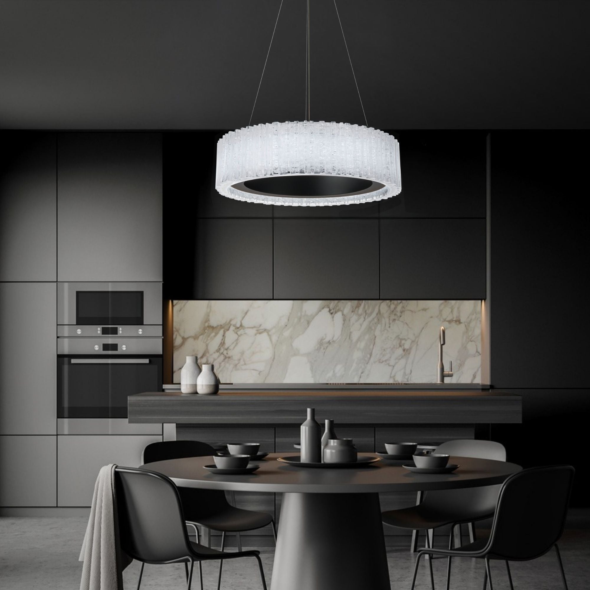 Rhiannon 28 in. LED Pendant Light Black Finish