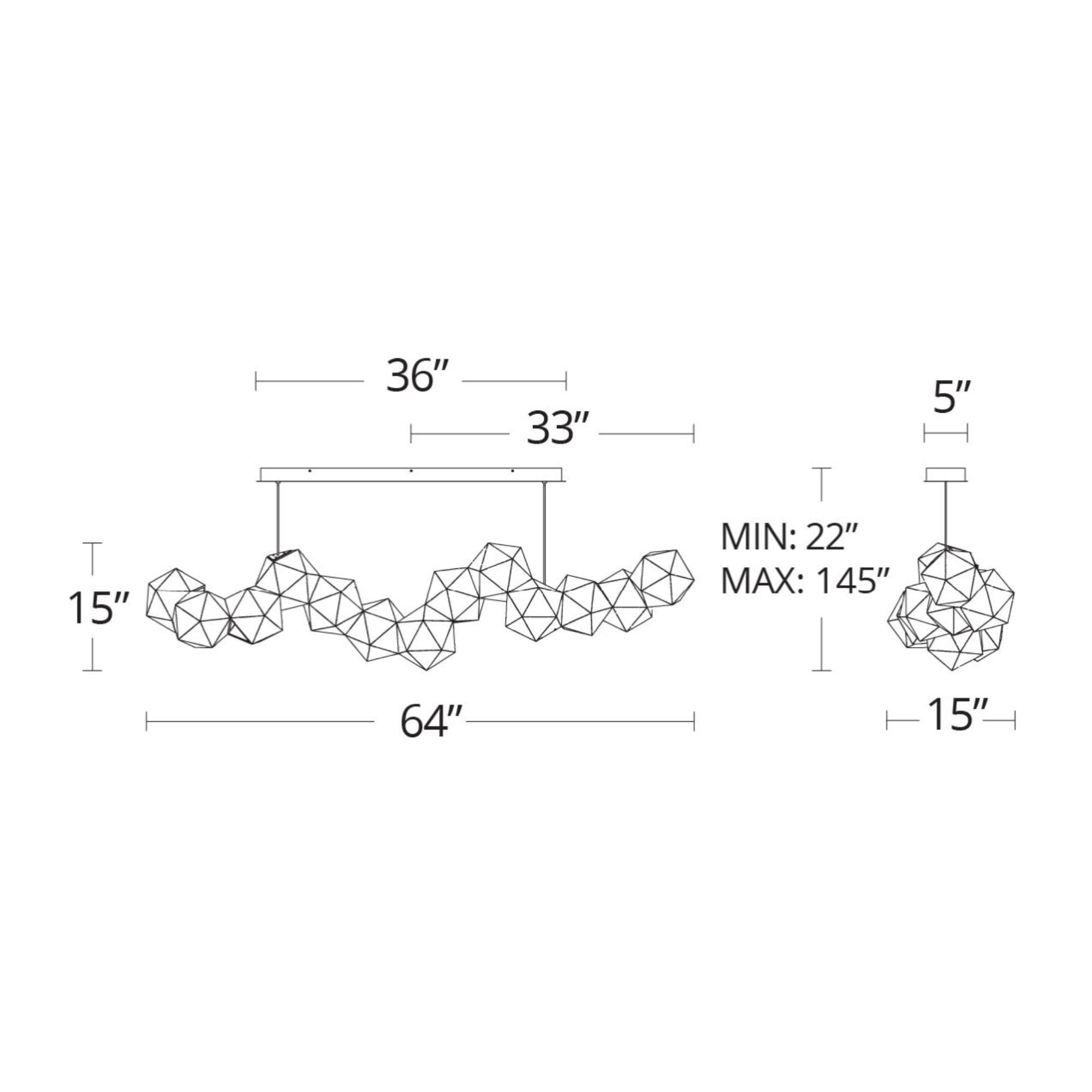 Riddle 64" LED Linear Pendant, Black Finish