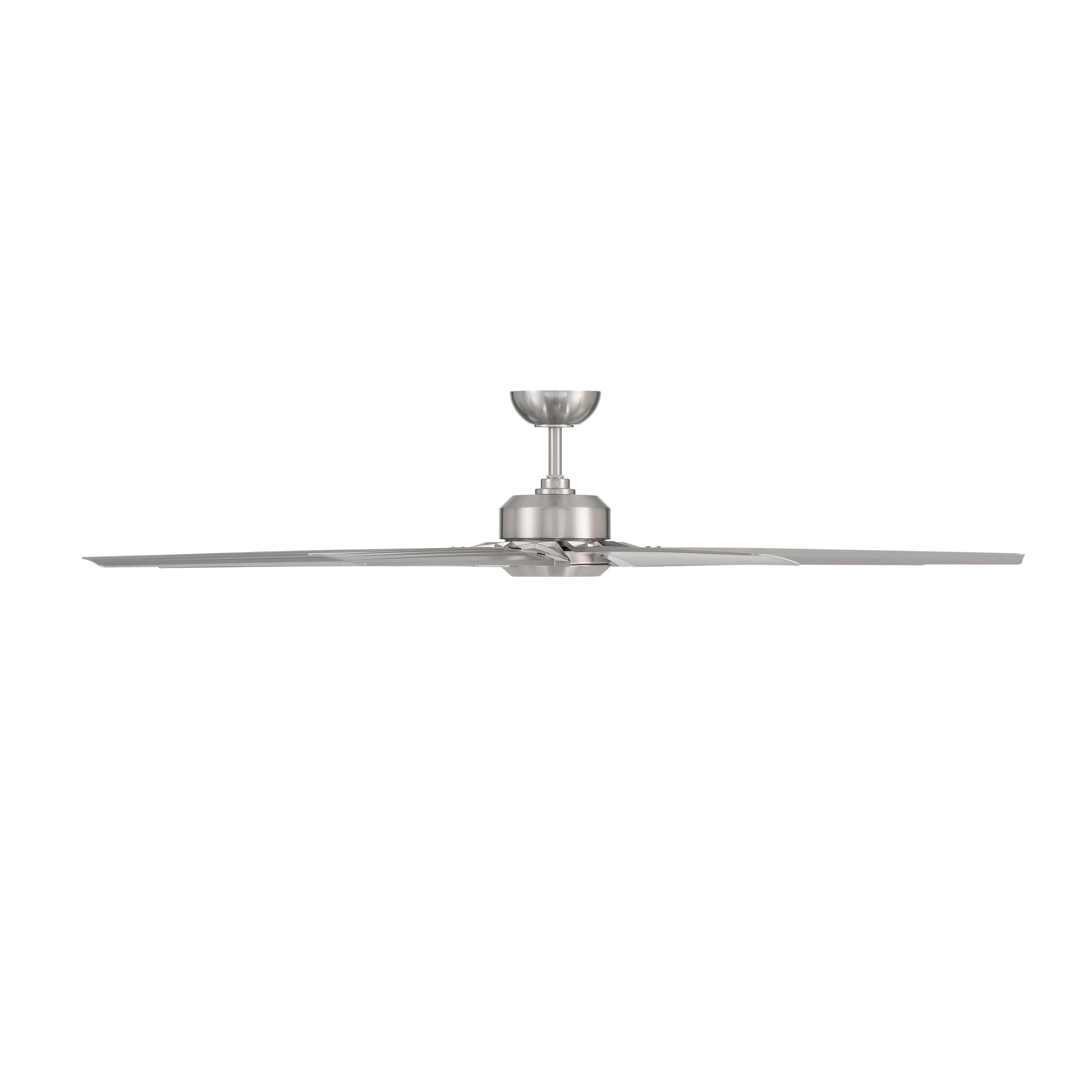 Roboto XL 70" Brushed Nickel Outdoor Ceiling Fan with LED Light