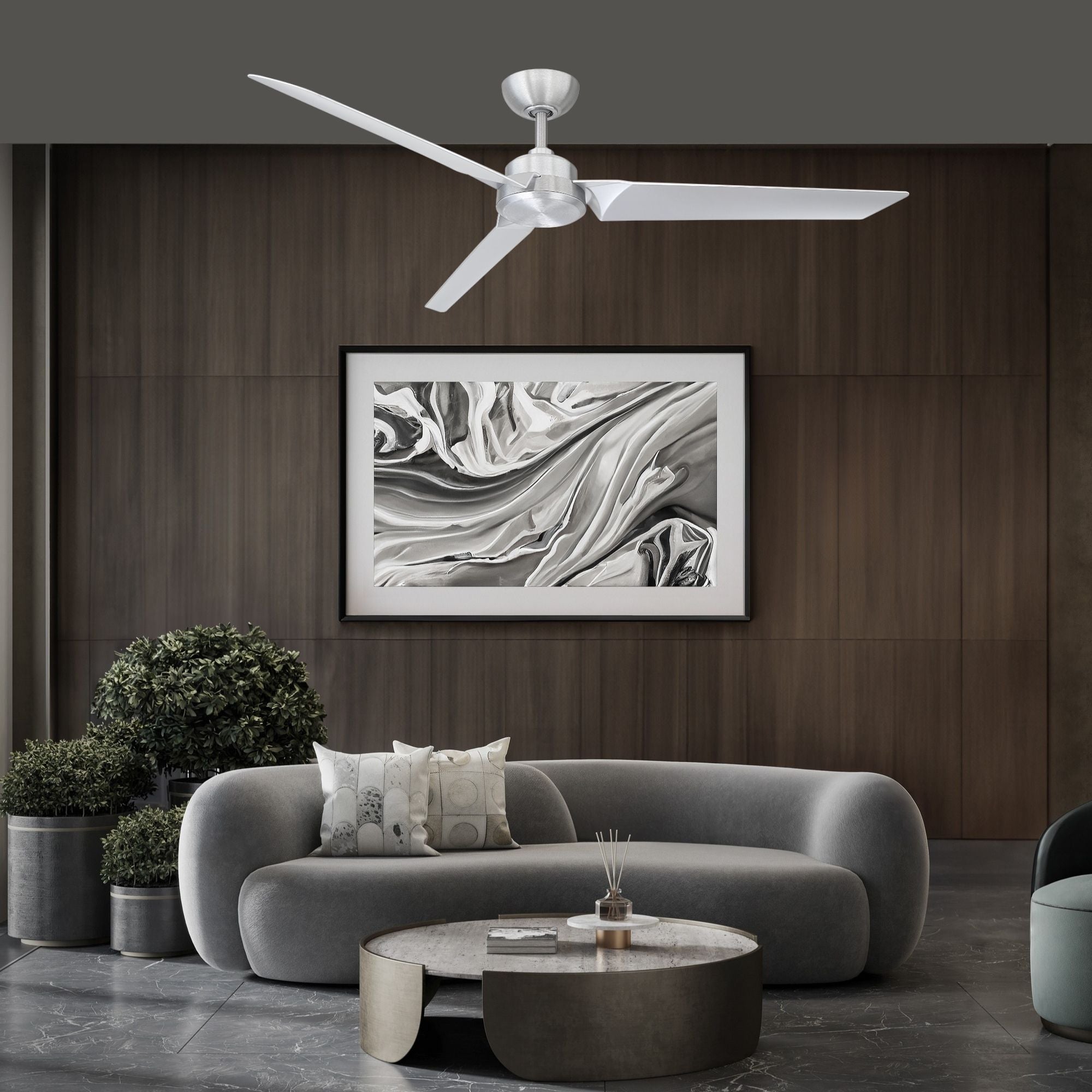 Roboto 62" Brushed Aluminum Outdoor Ceiling Fan
