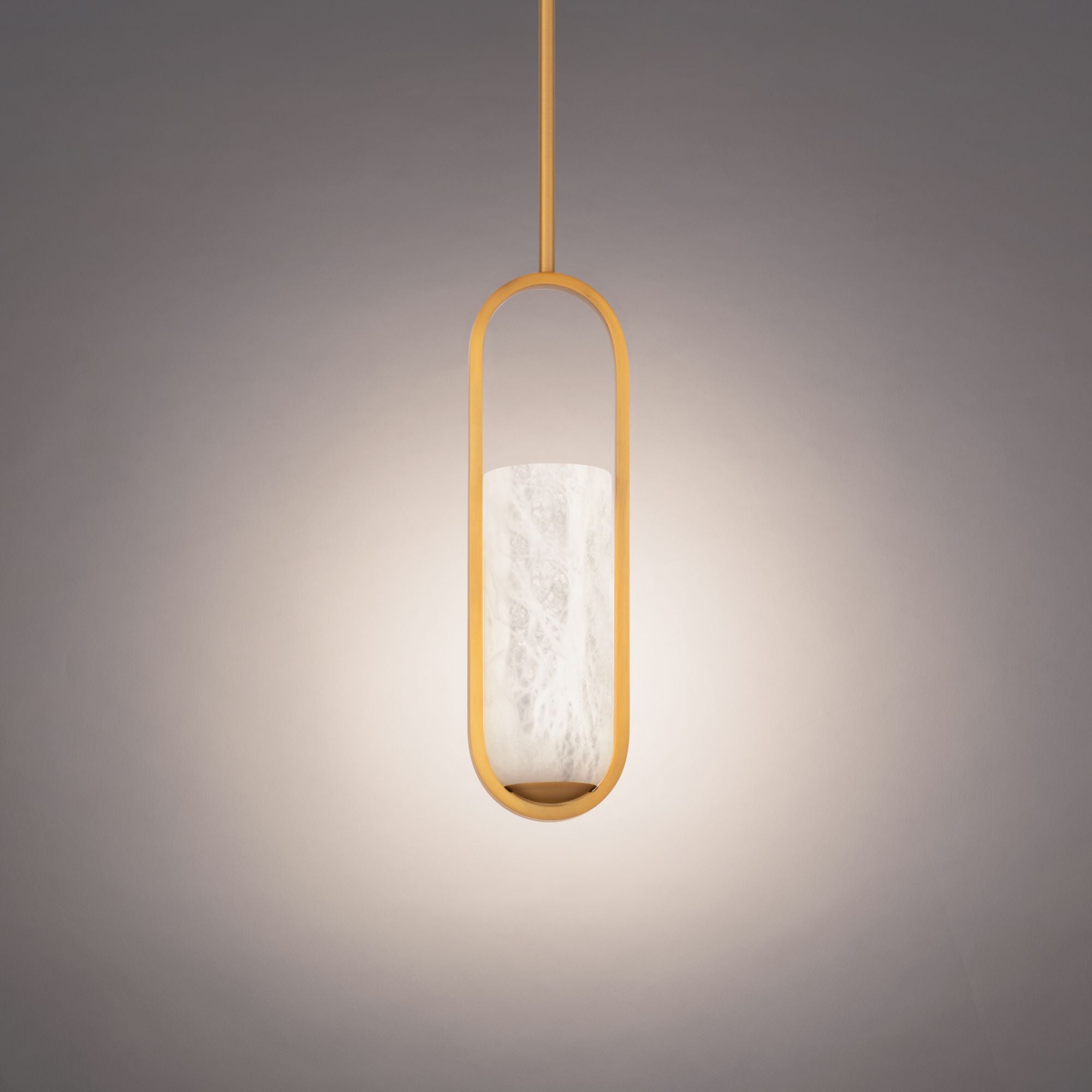 Rollins 16" LED Mini Pendant, Aged Brass Finish
