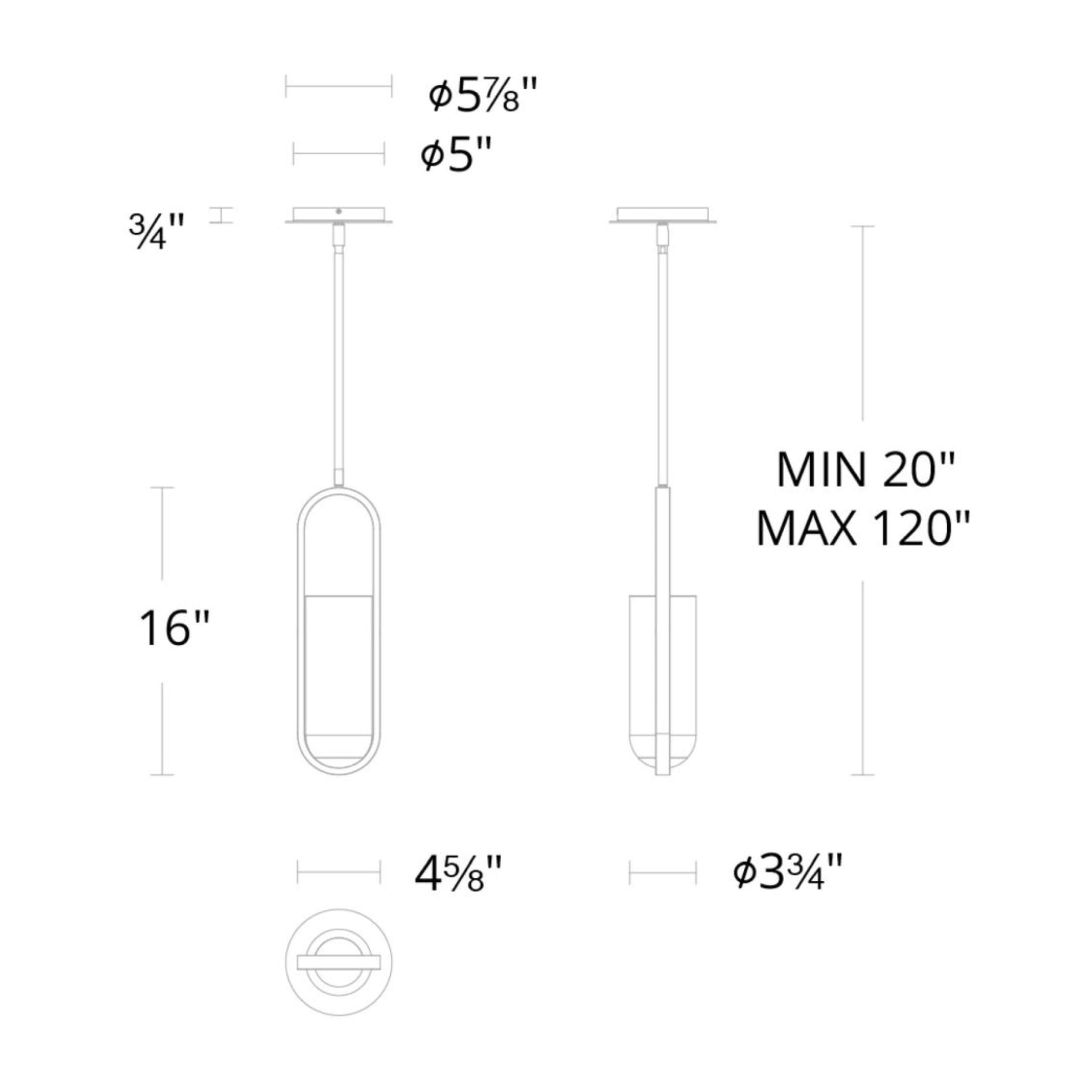 Rollins 16" LED Mini Pendant, Black Finish
