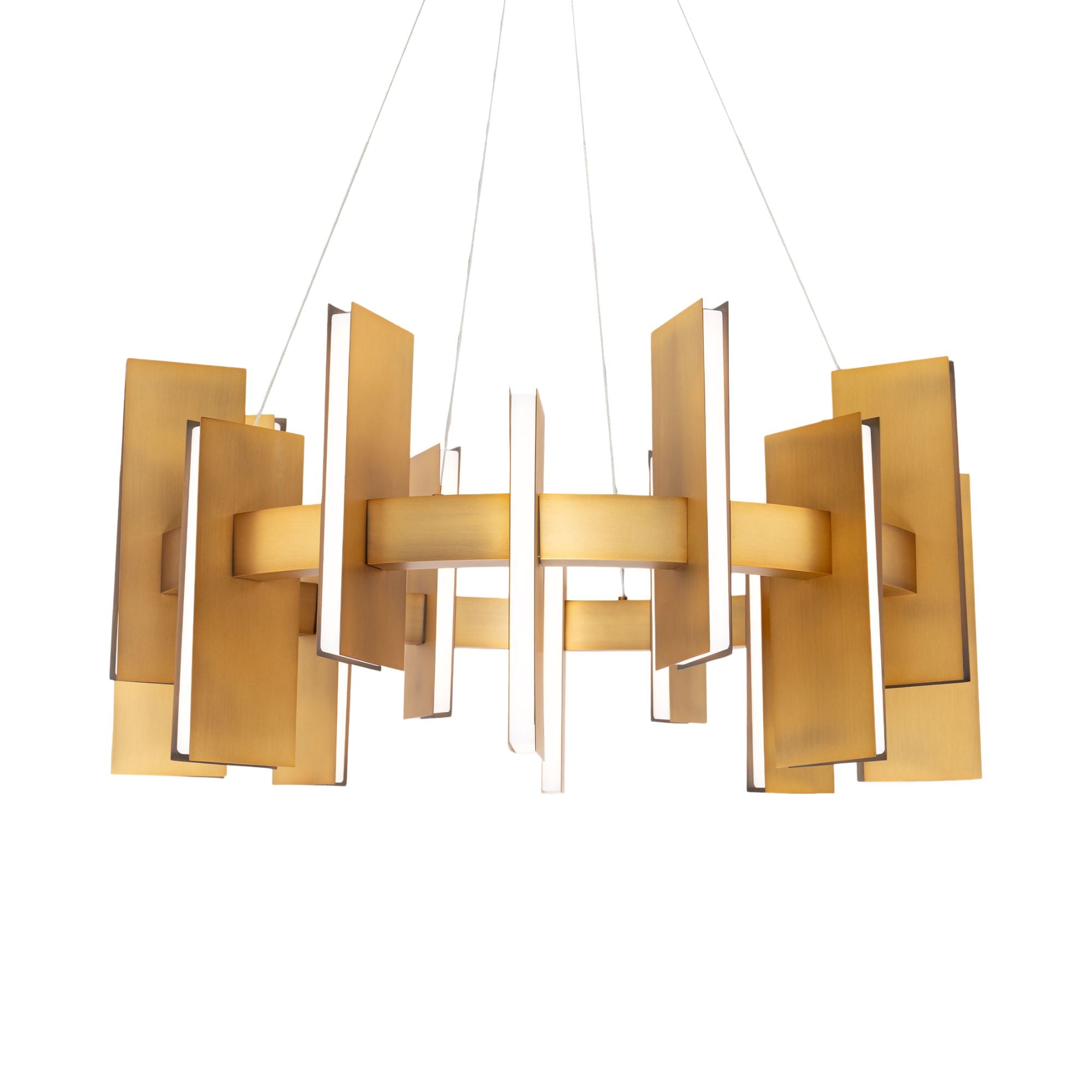 Ronan 32" LED Pendant Light, Aged Brass Finish