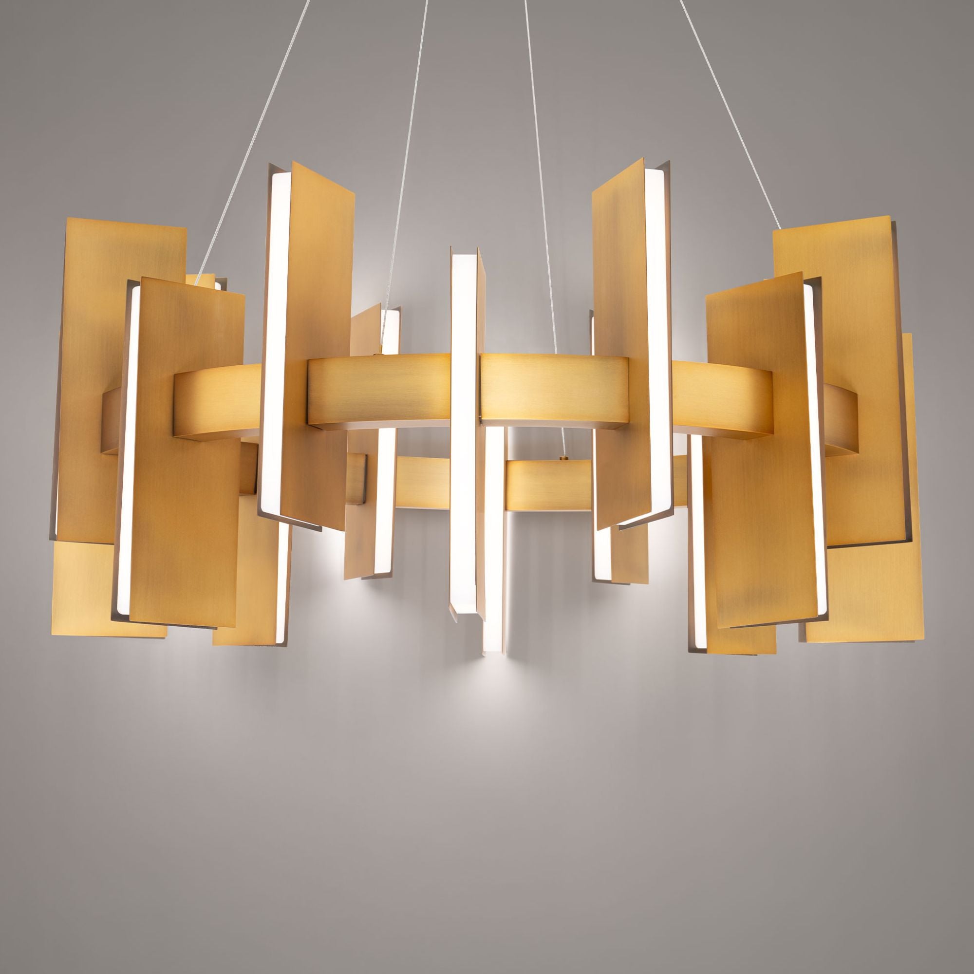Ronan 32" LED Pendant Light, Aged Brass Finish