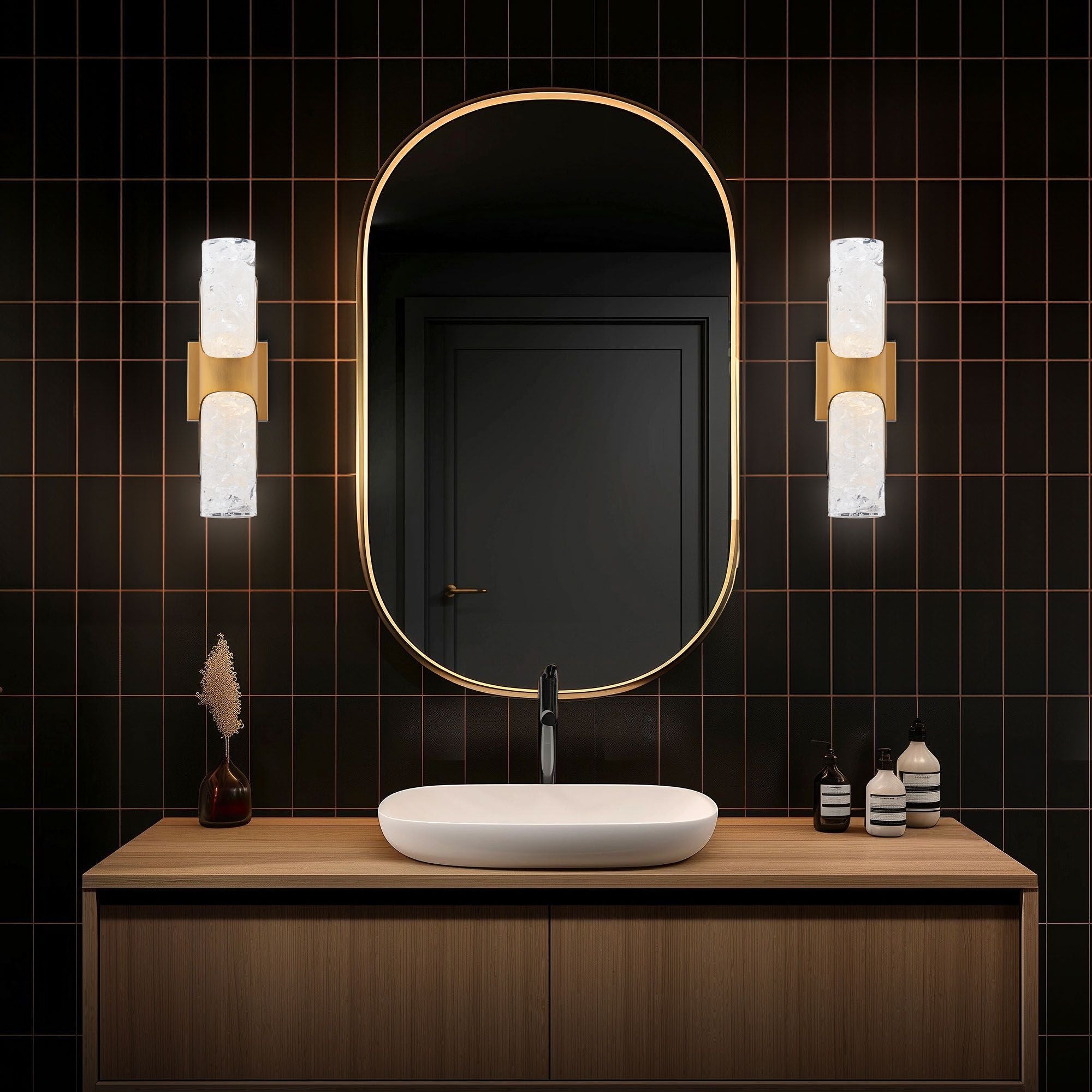 Royce 16" LED Wall Sconce, Aged Brass Finish