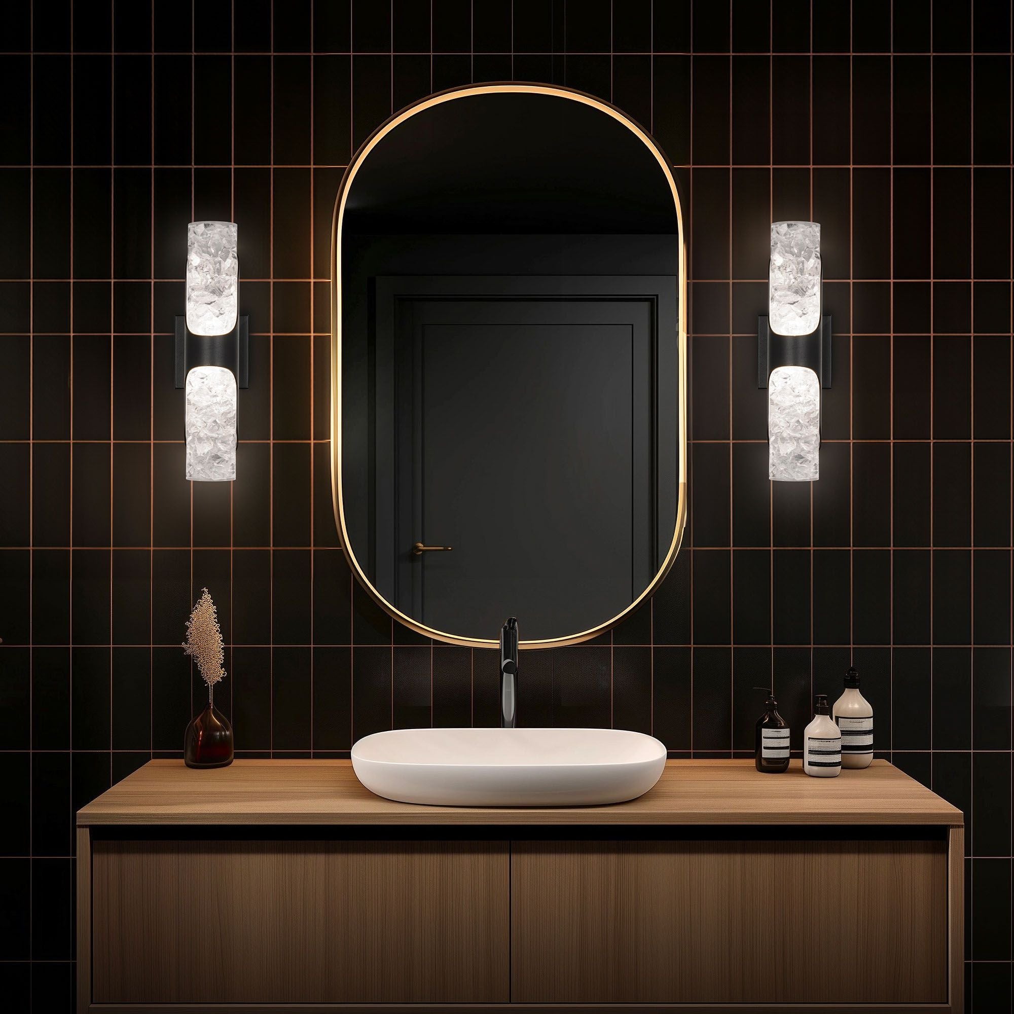 Royce 16" LED Wall Sconce, Black Finish