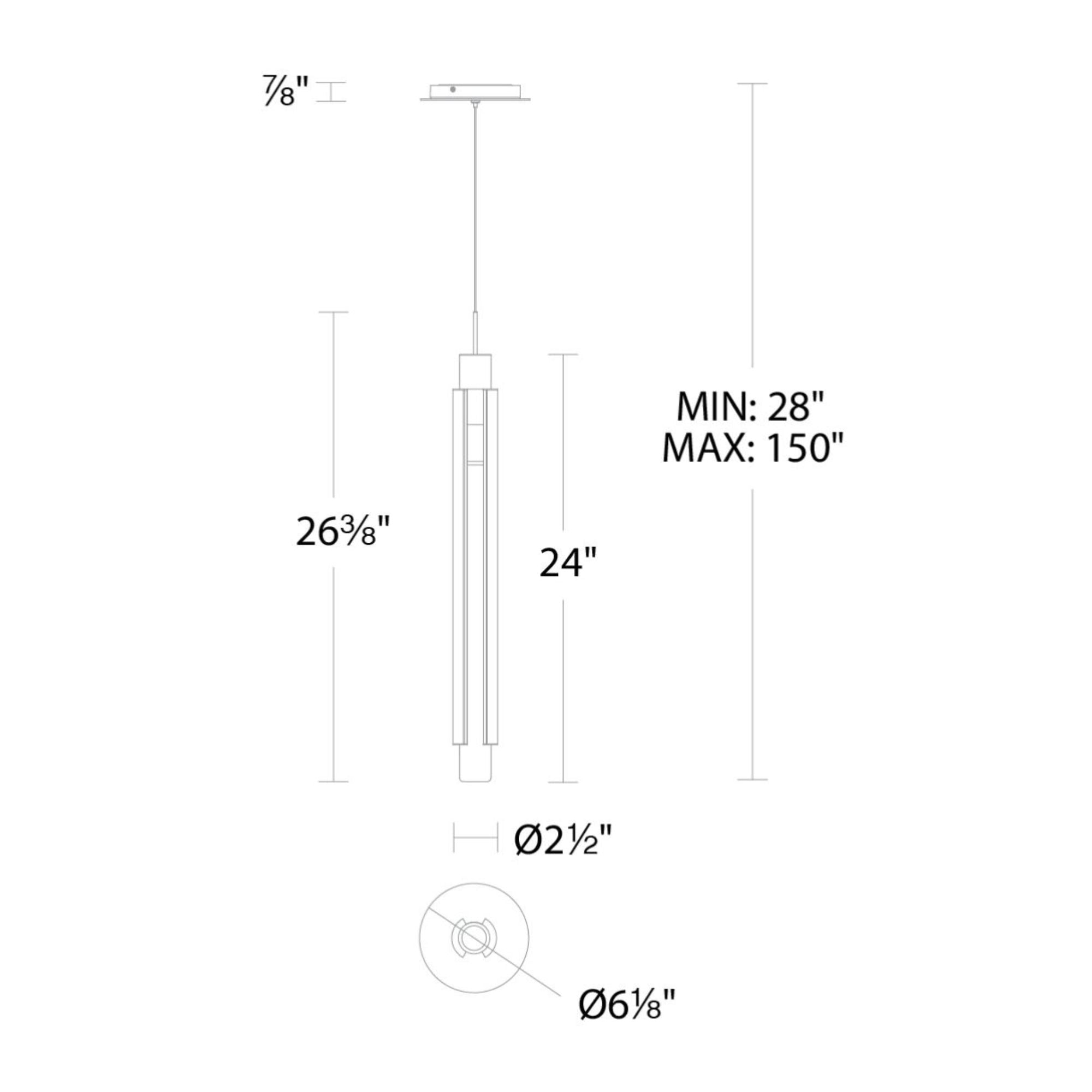Saber 24" LED Mini Pendant, Black Finish