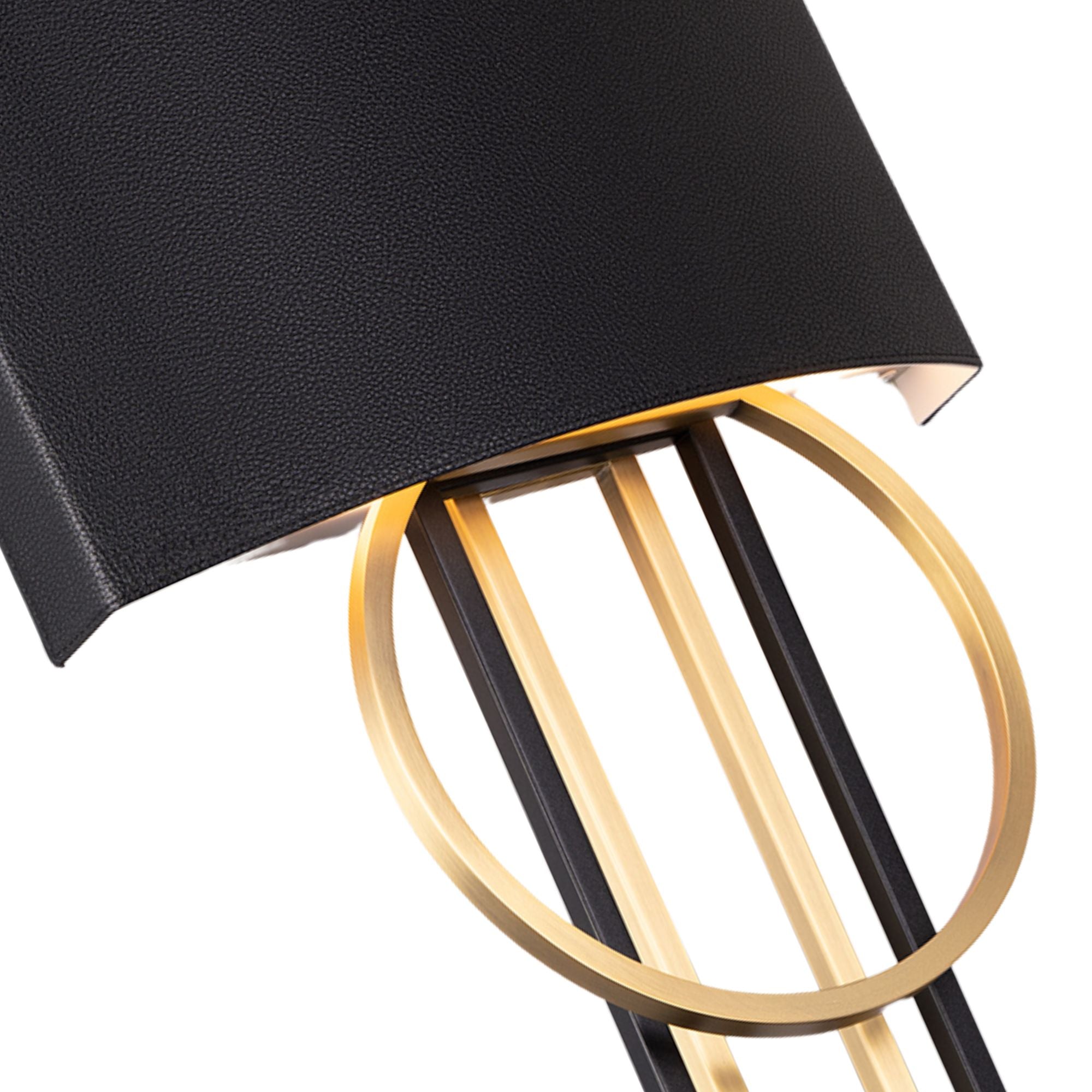 Sartre 32" LED Wall Sconce, Black & Aged Brass Finish