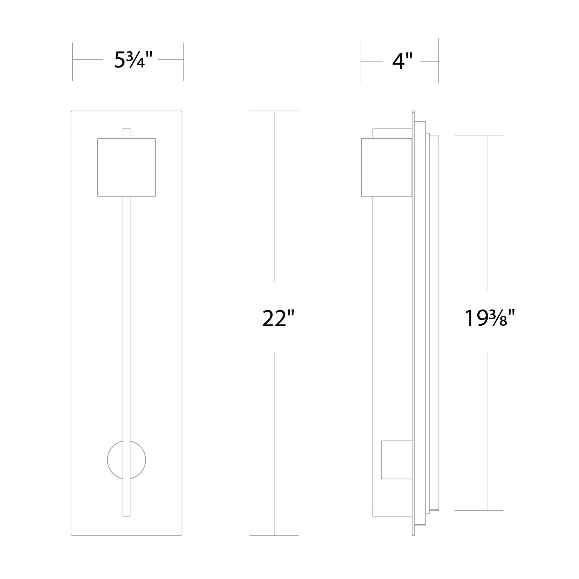 Scepter 22" LED Outdoor Wall Sconce, Black Finish
