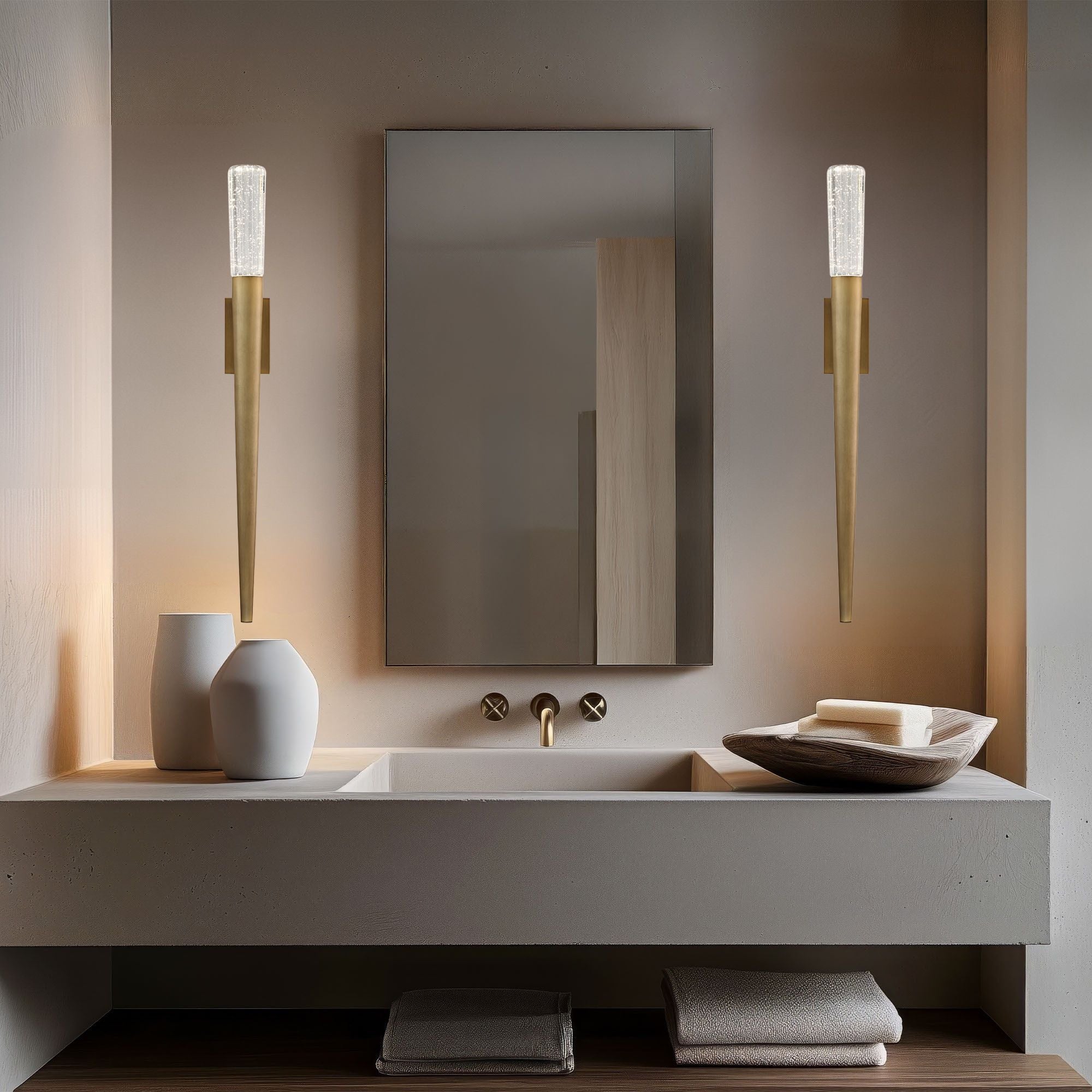 Scepter 30" LED Wall Sconce, Aged Brass Finish