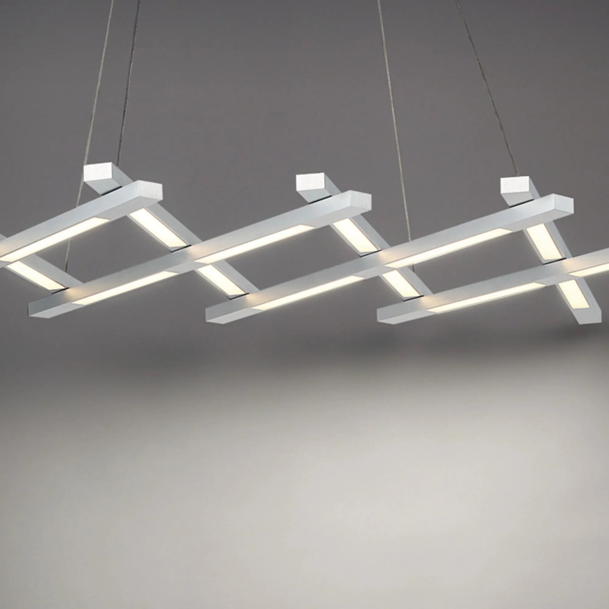 Modern Forms - Scissors 80" LED Linear Pendant, Brushed Aluminum Finish | Bees Lighting