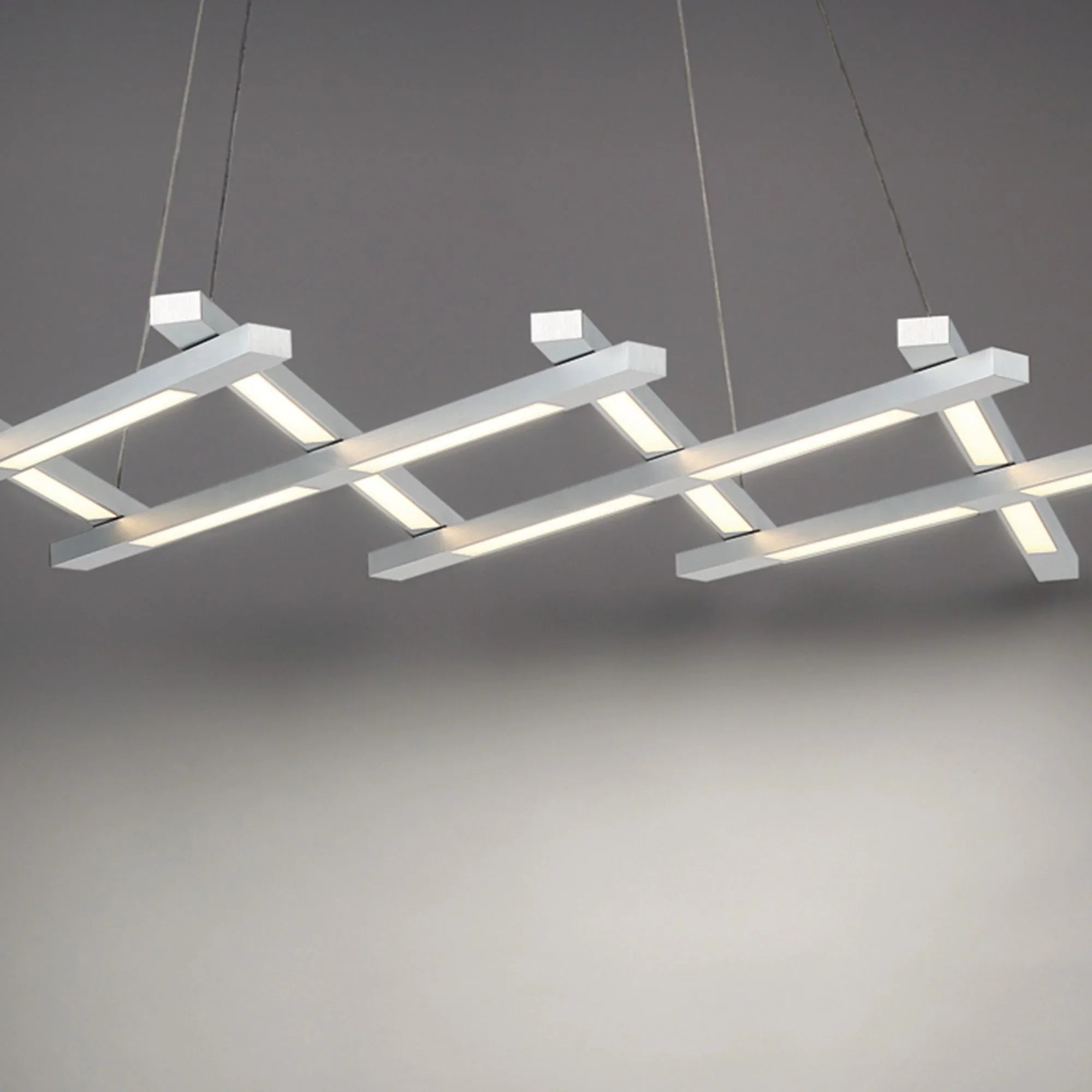 Modern Forms - Scissors 80" LED Linear Pendant, Brushed Aluminum Finish | Bees Lighting