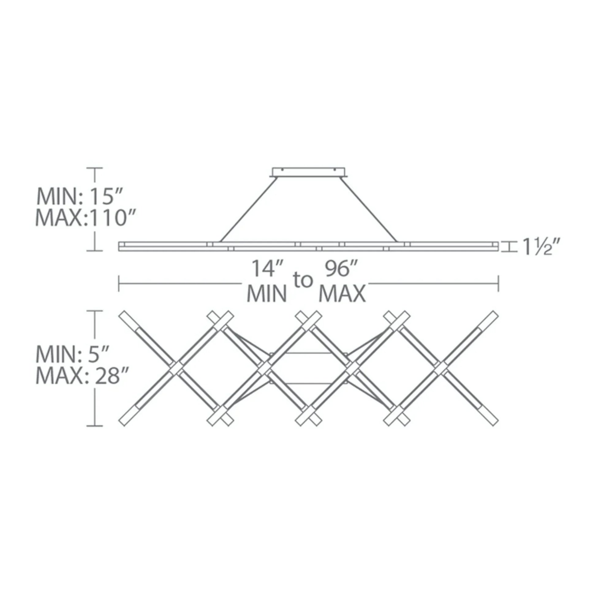 Modern Forms - Scissors 80" LED Linear Pendant, Brushed Aluminum Finish | Bees Lighting