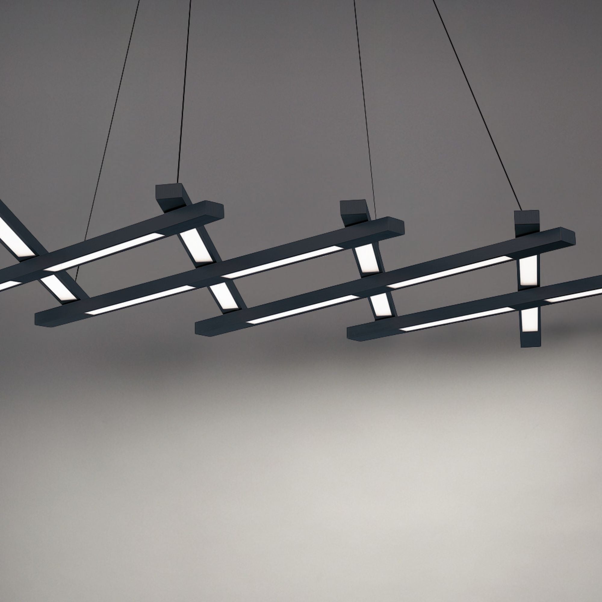 Scissors 80" LED Linear Pendant, Black Finish