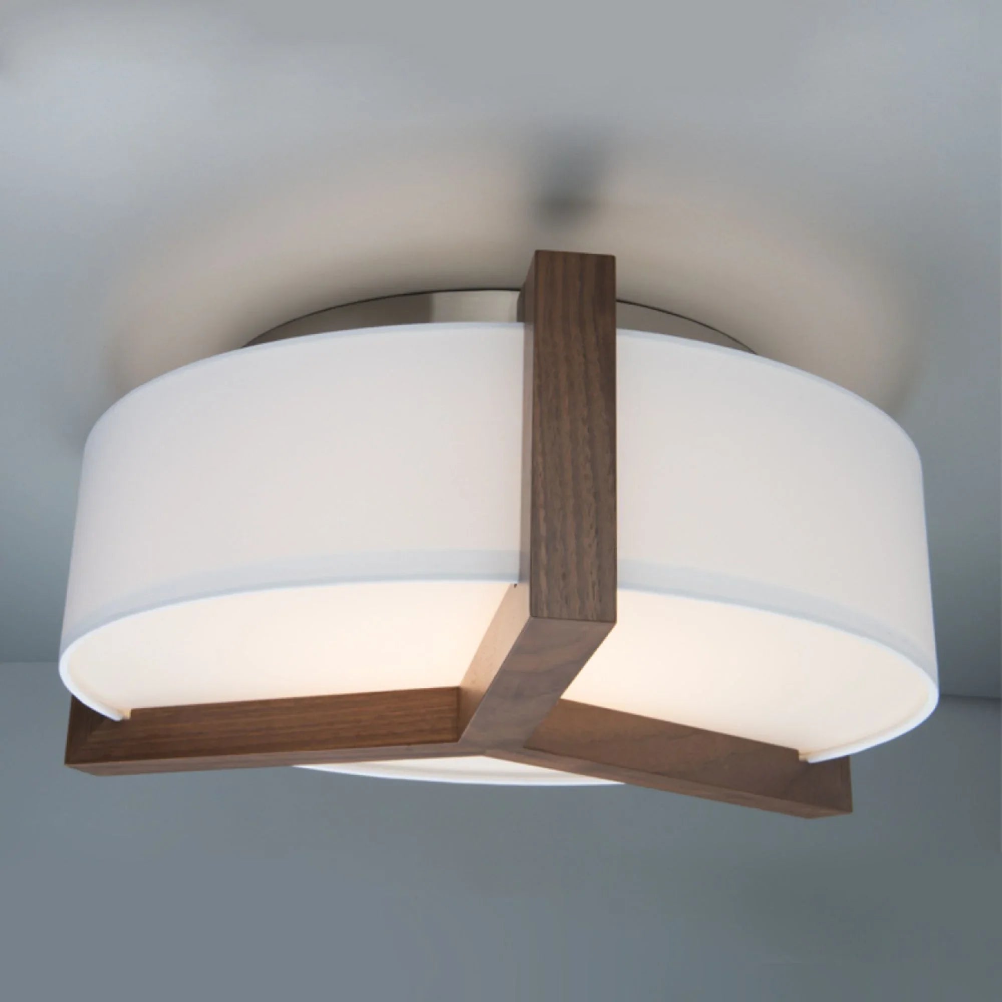 Modern Forms - Segment 21" LED Flush Mount, Dark Walnut Finish | Bees Lighting