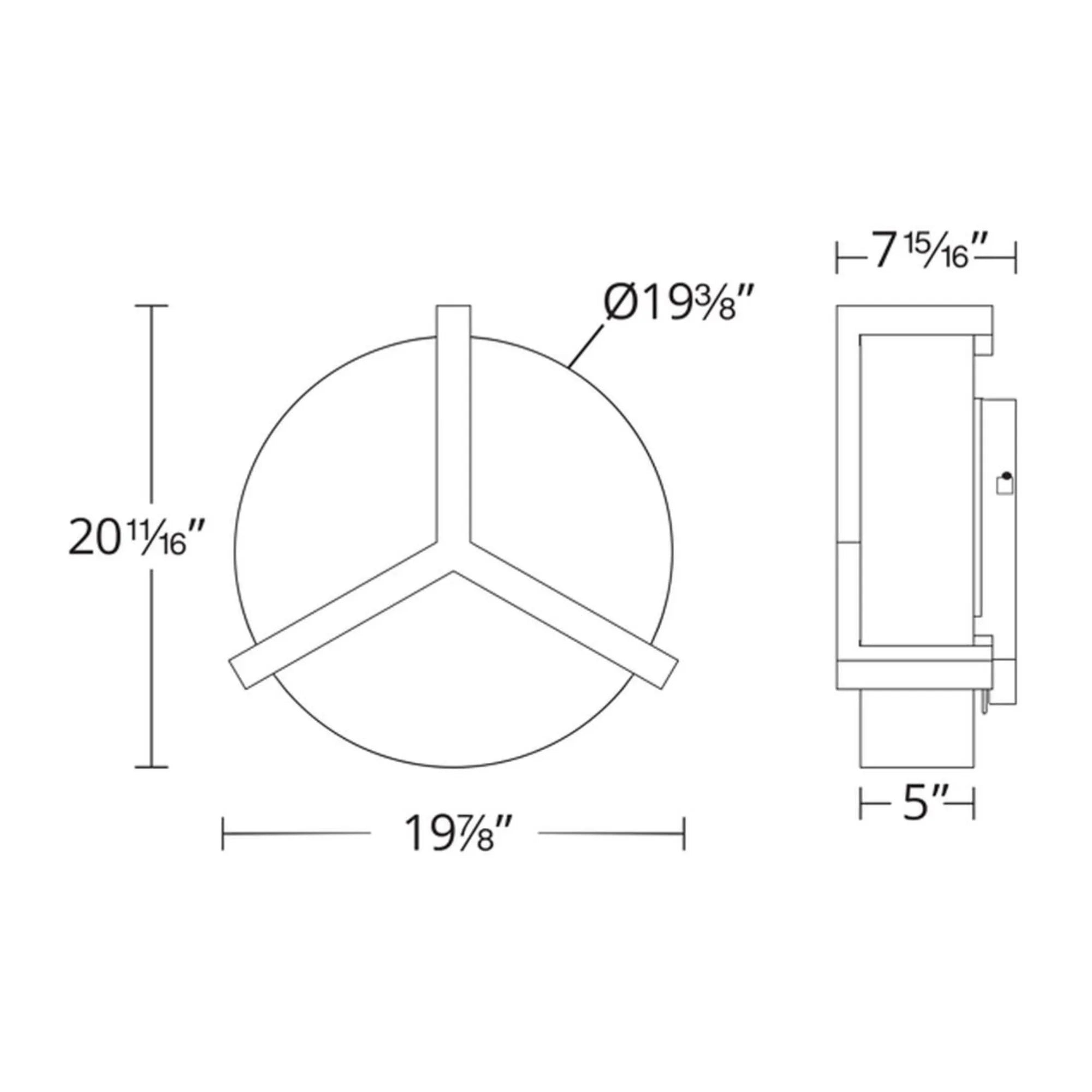 Modern Forms - Segment 21" LED Flush Mount, Dark Walnut Finish | Bees Lighting