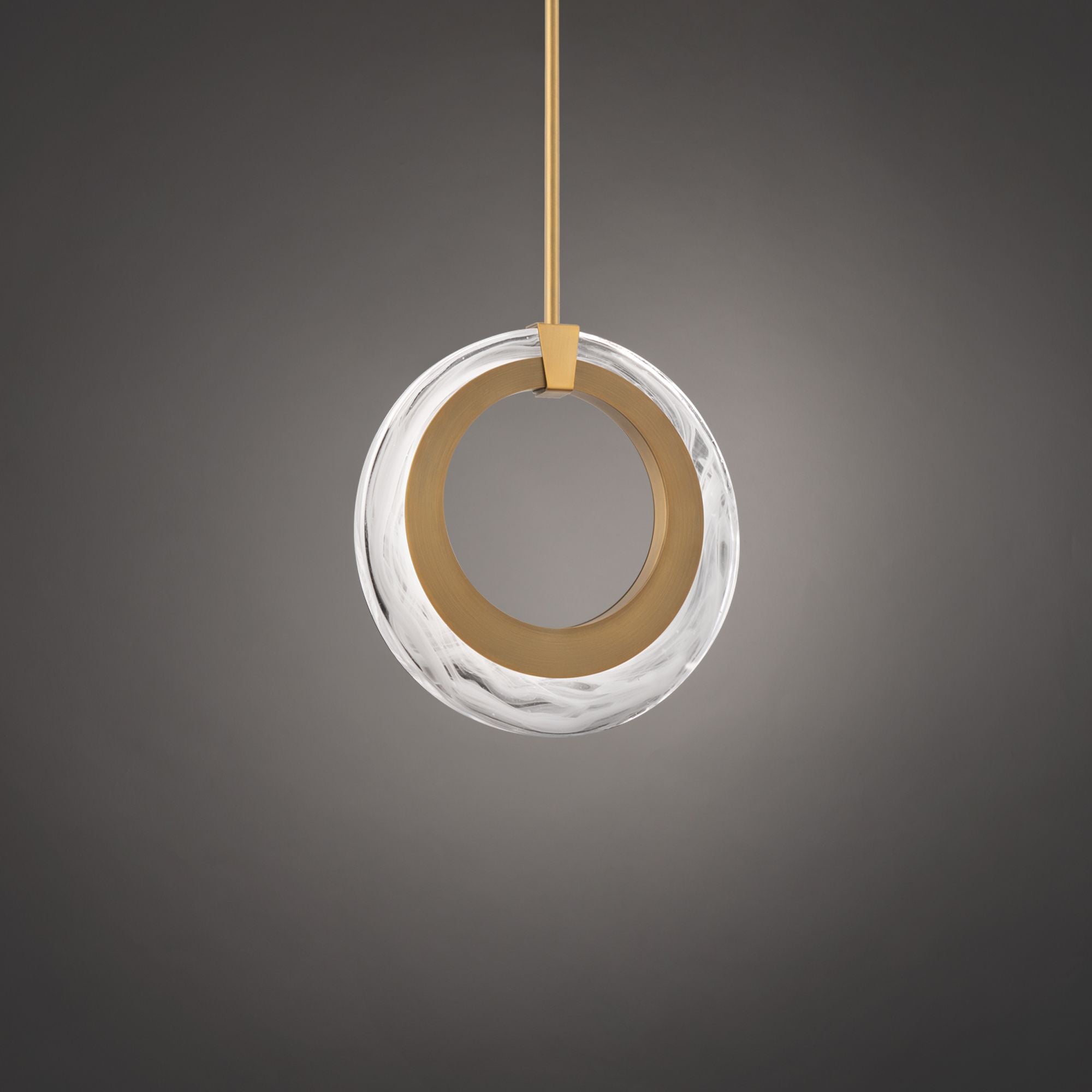 Serenity 10 in. LED Pendant Light Aged Brass Finish